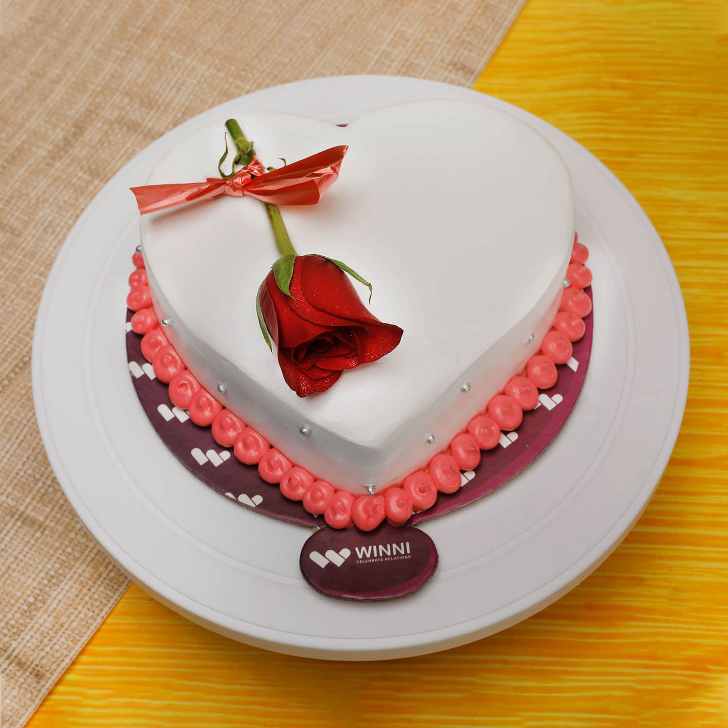 Buy/Send Tempting Heart Shape Vanilla Cake- Half Kg Online-  |