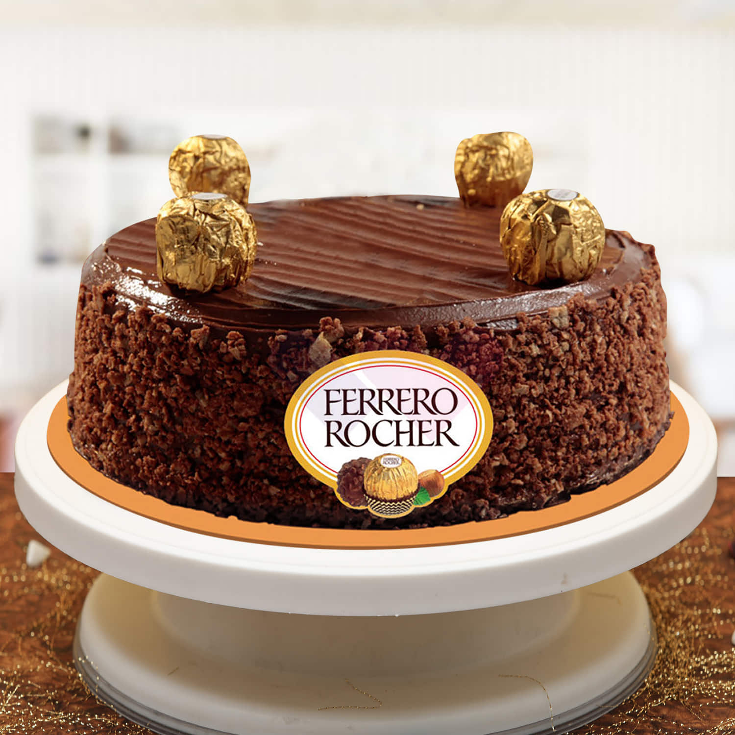 Buy/Send Tempting Ferrero Rocher Cake Half kg Online-  |