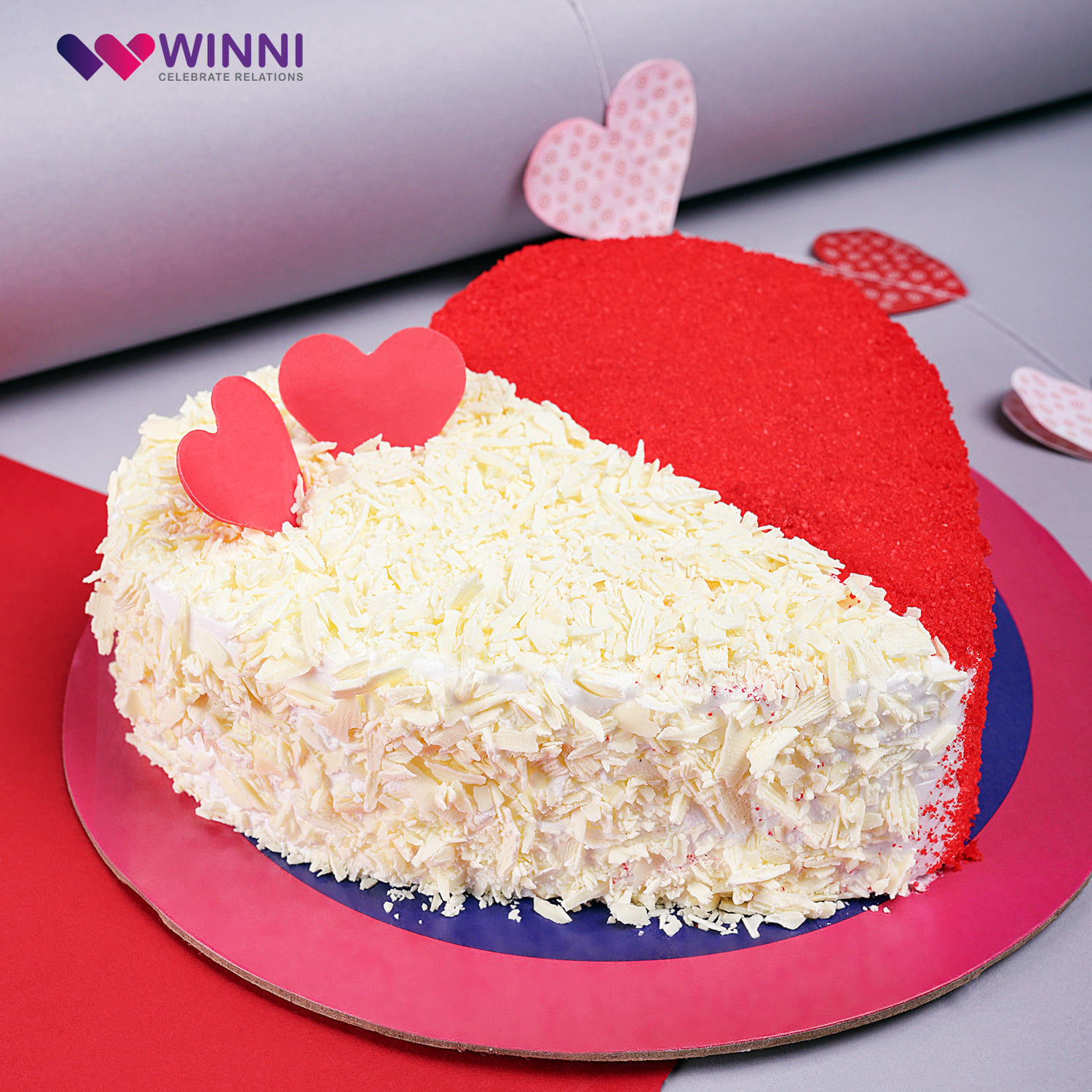 Red Velvet Love Heart Shaped Cake |