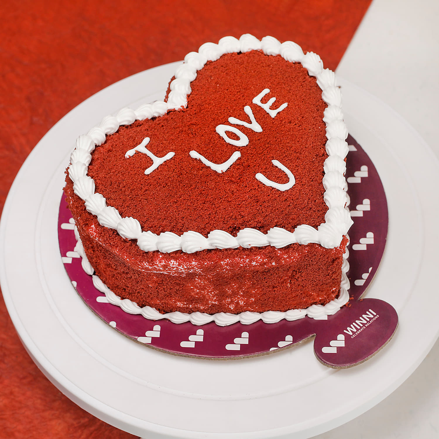 Buy/Send Lovely Red Velvet Heart Shape cake Half kg Online-  |