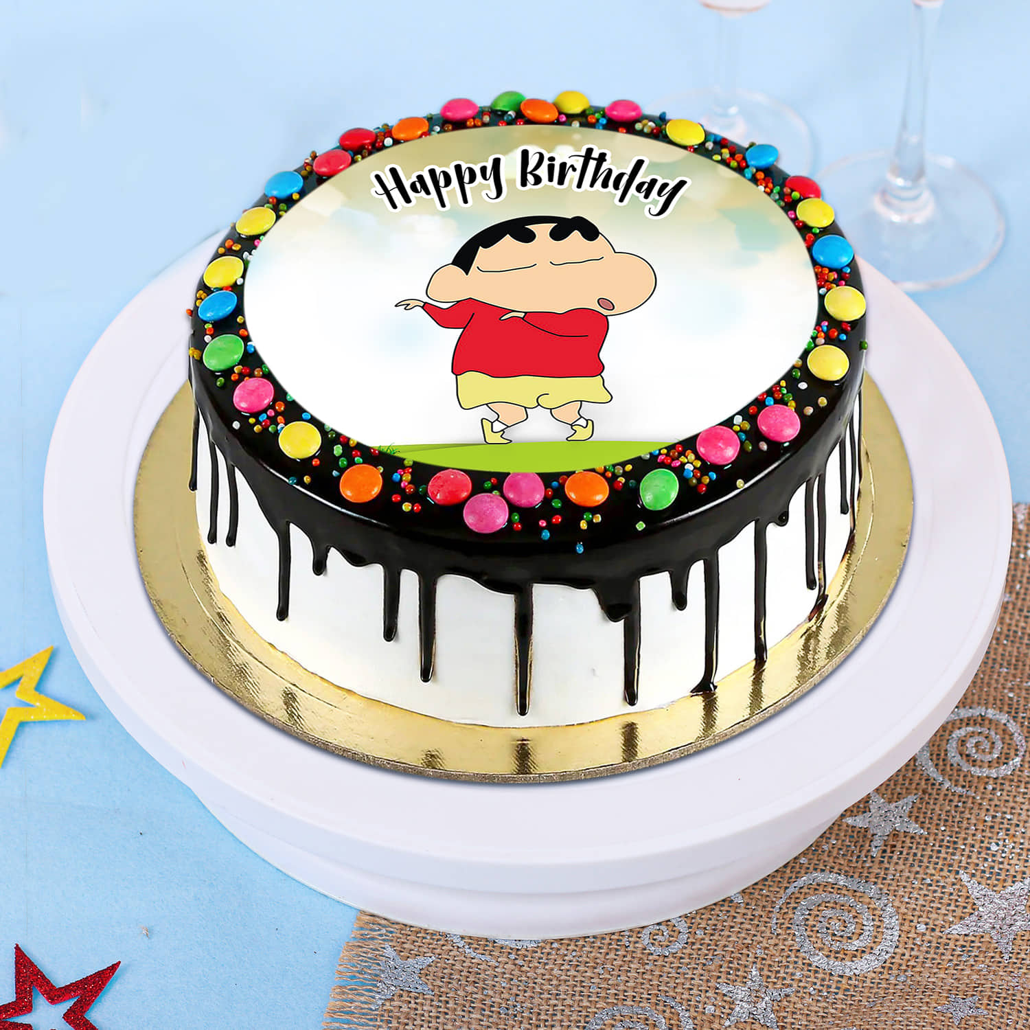 Shinchan Choco Vanilla Birthday Cake |