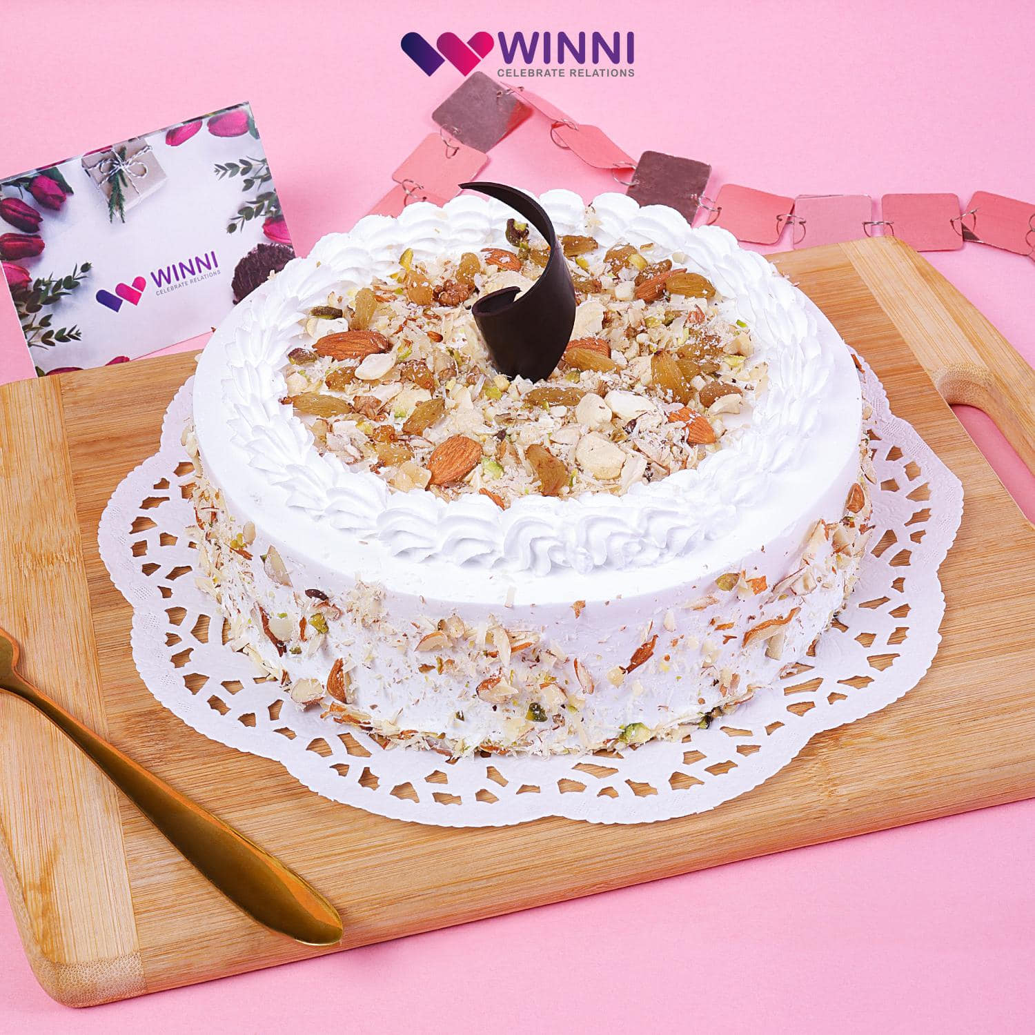 Dry Fruits Loaded Vanilla Cake |