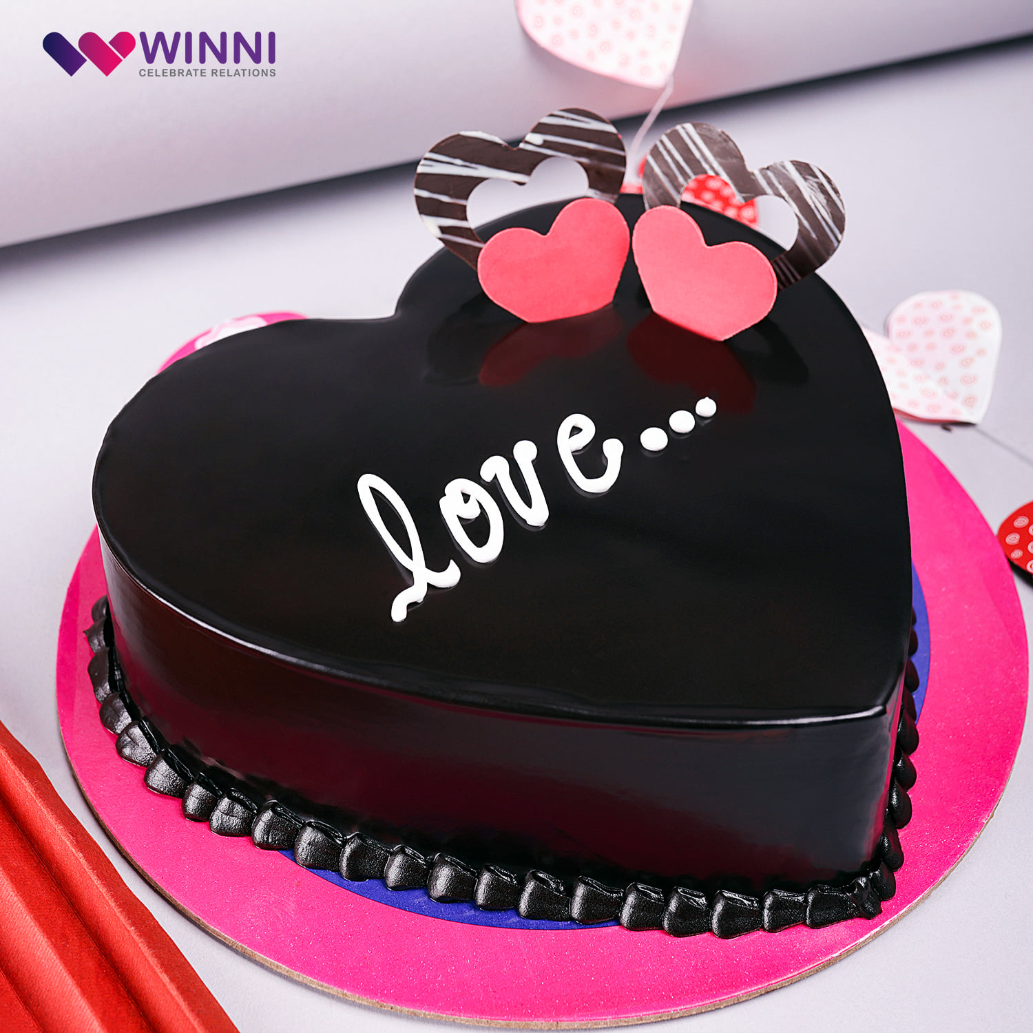 Red Hearts Chocolate Cake |