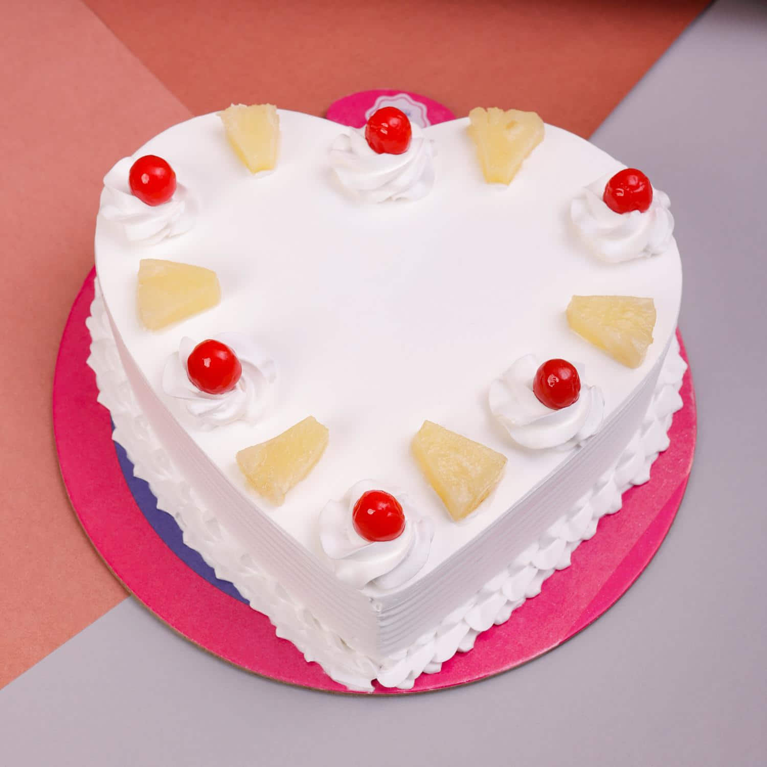 Delicious Pineapple Heart Shaped Cake |