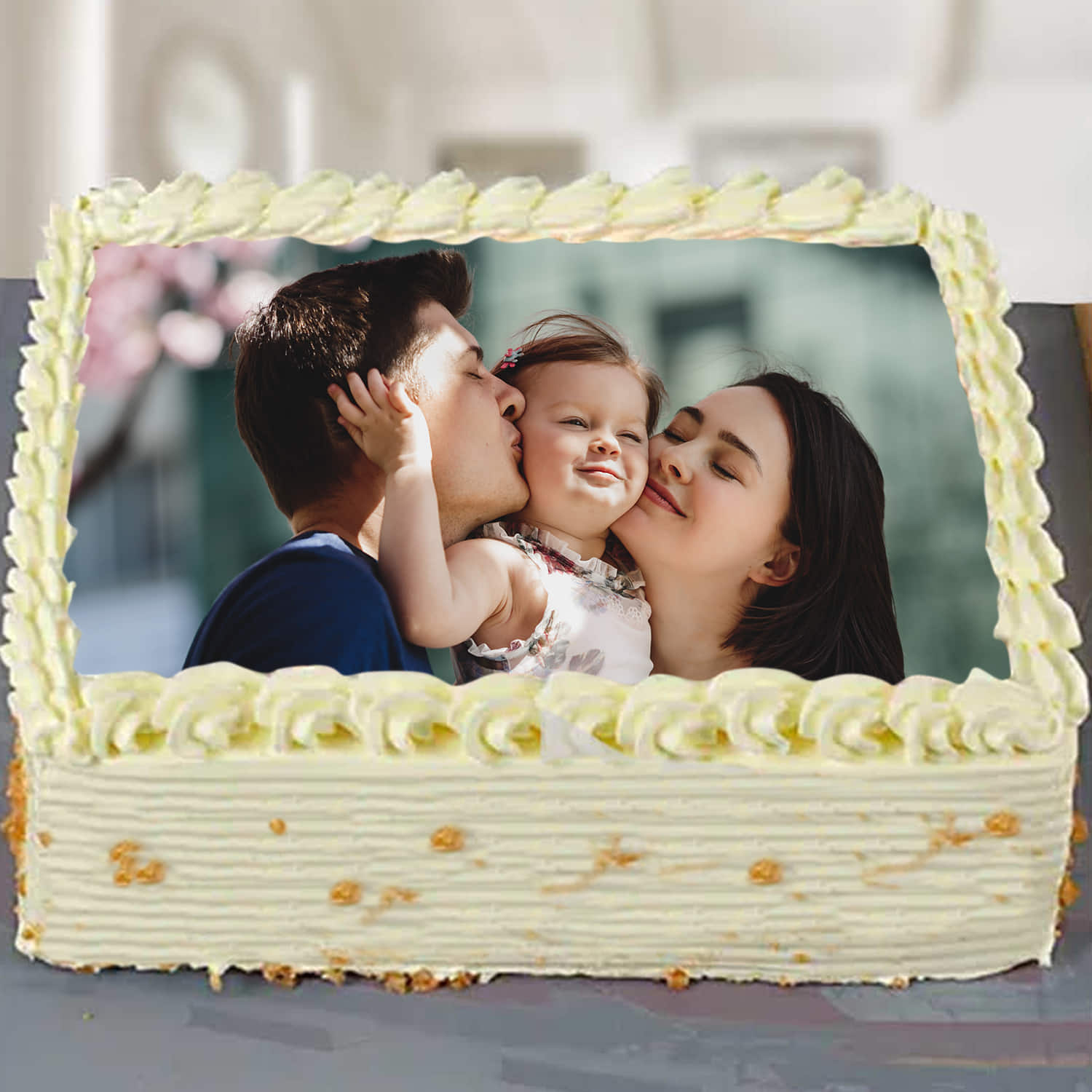 Infused With Love SquareShaped Photo Cake |