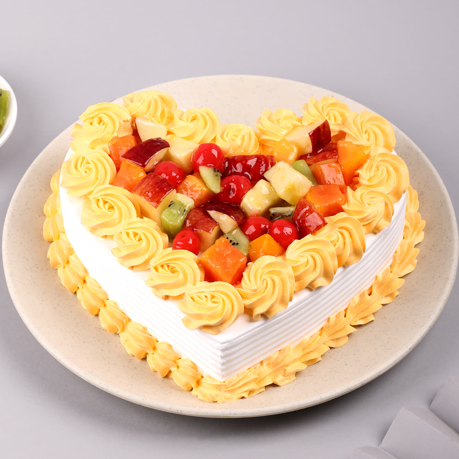 Delectable Fruit Heart Cake | Same day Online Cake Delivery |  |