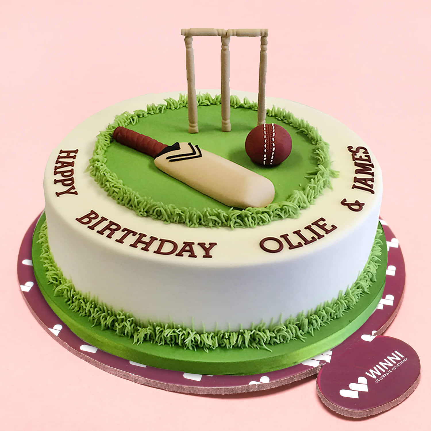 Buy/Send Cricket Pitch Fondant Cake Online-  |