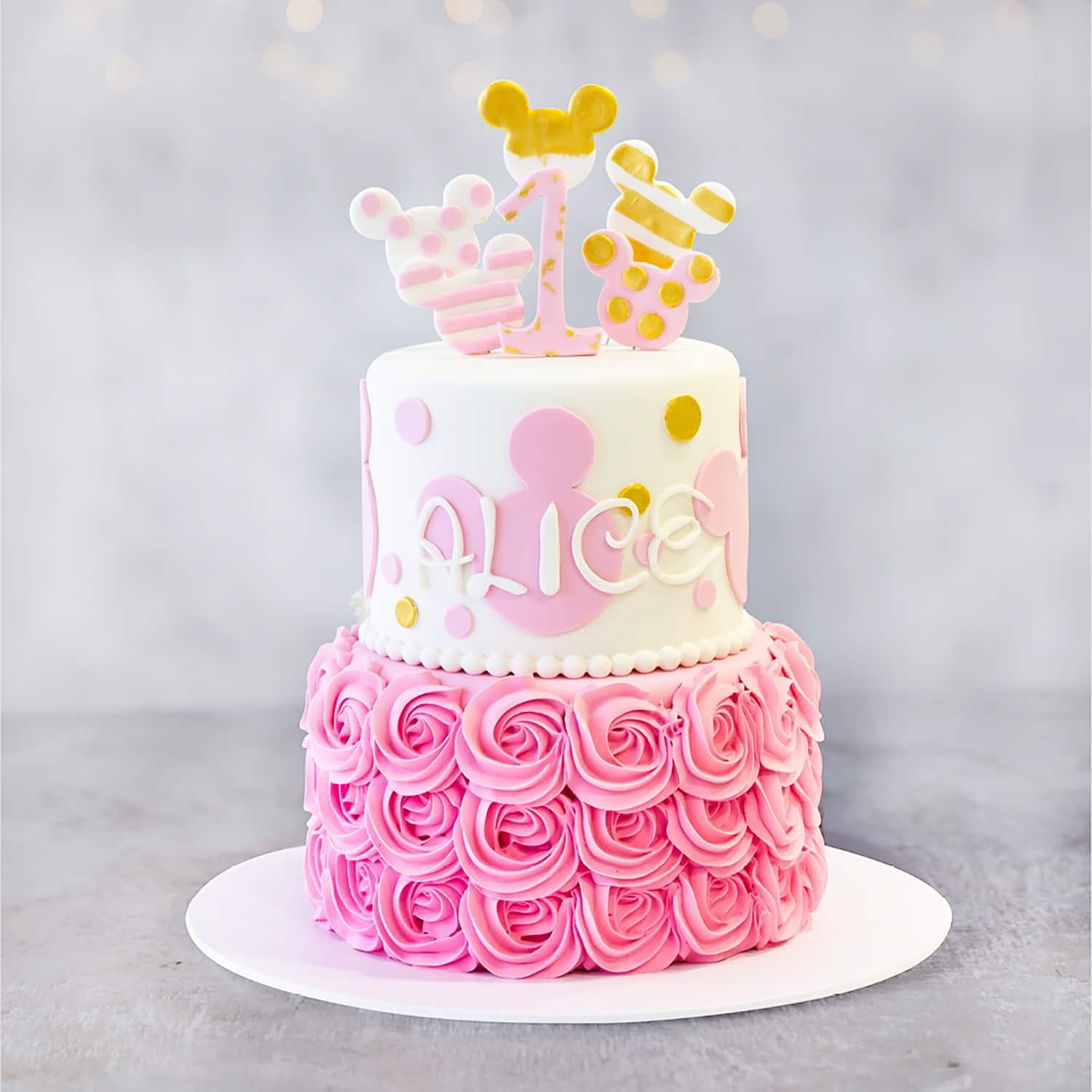 Minnie Mouse Two Tier Birthday Cake |