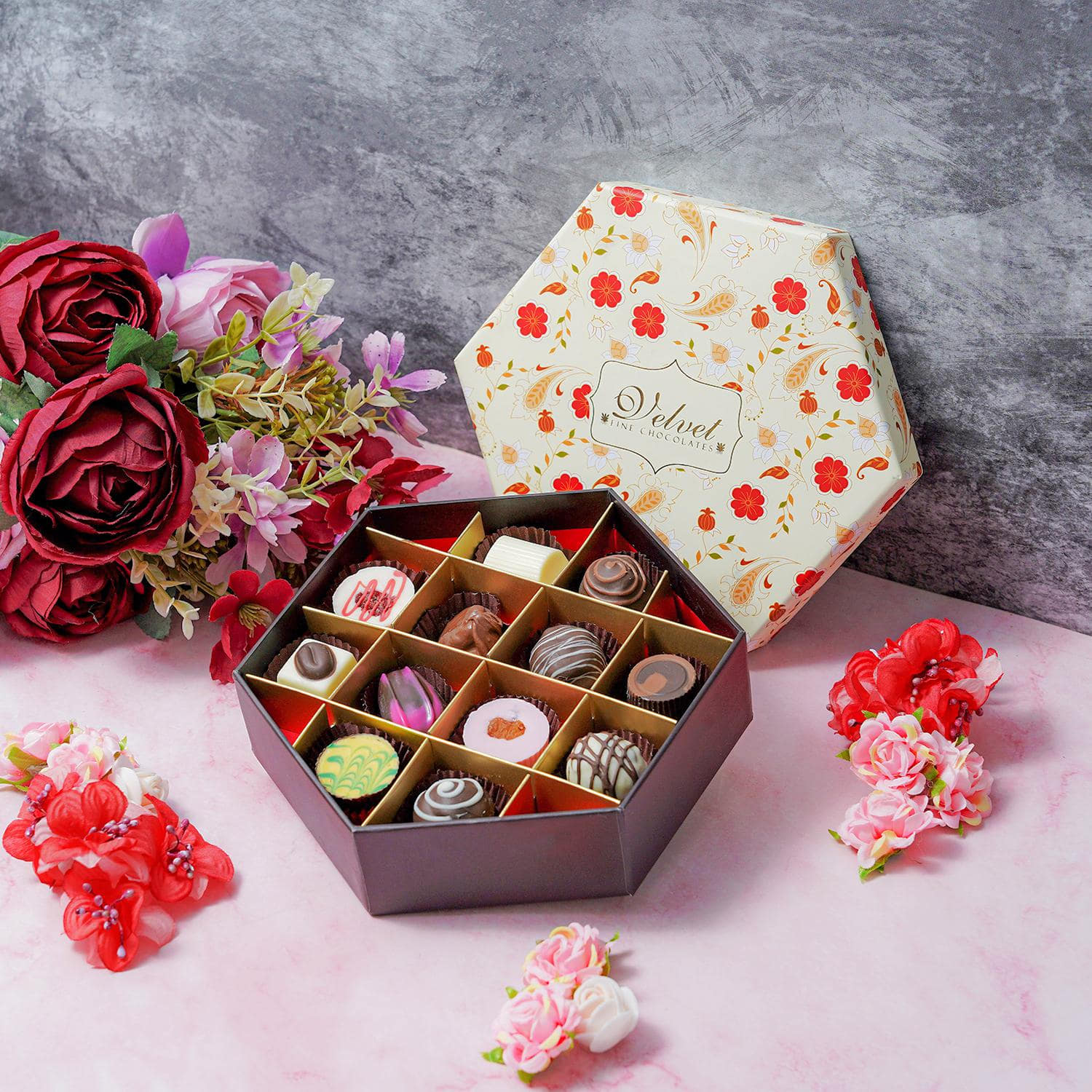 Hexagonal Love Affair Chocolates |