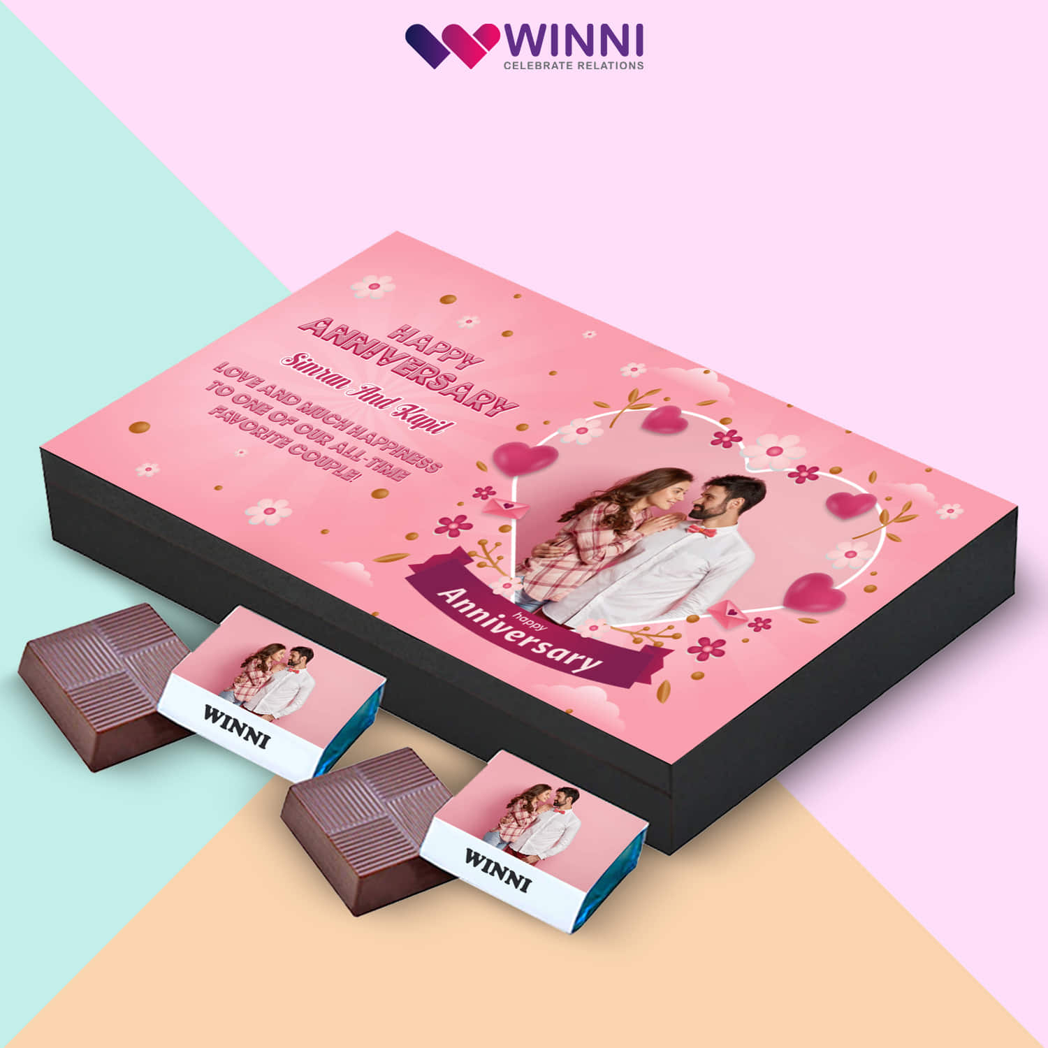 Perfect Anniversary Treat Of Personalized Chocolates |
