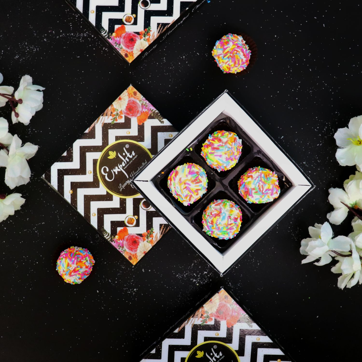 Assorted Multicolour Truffles with Coconut Filling |