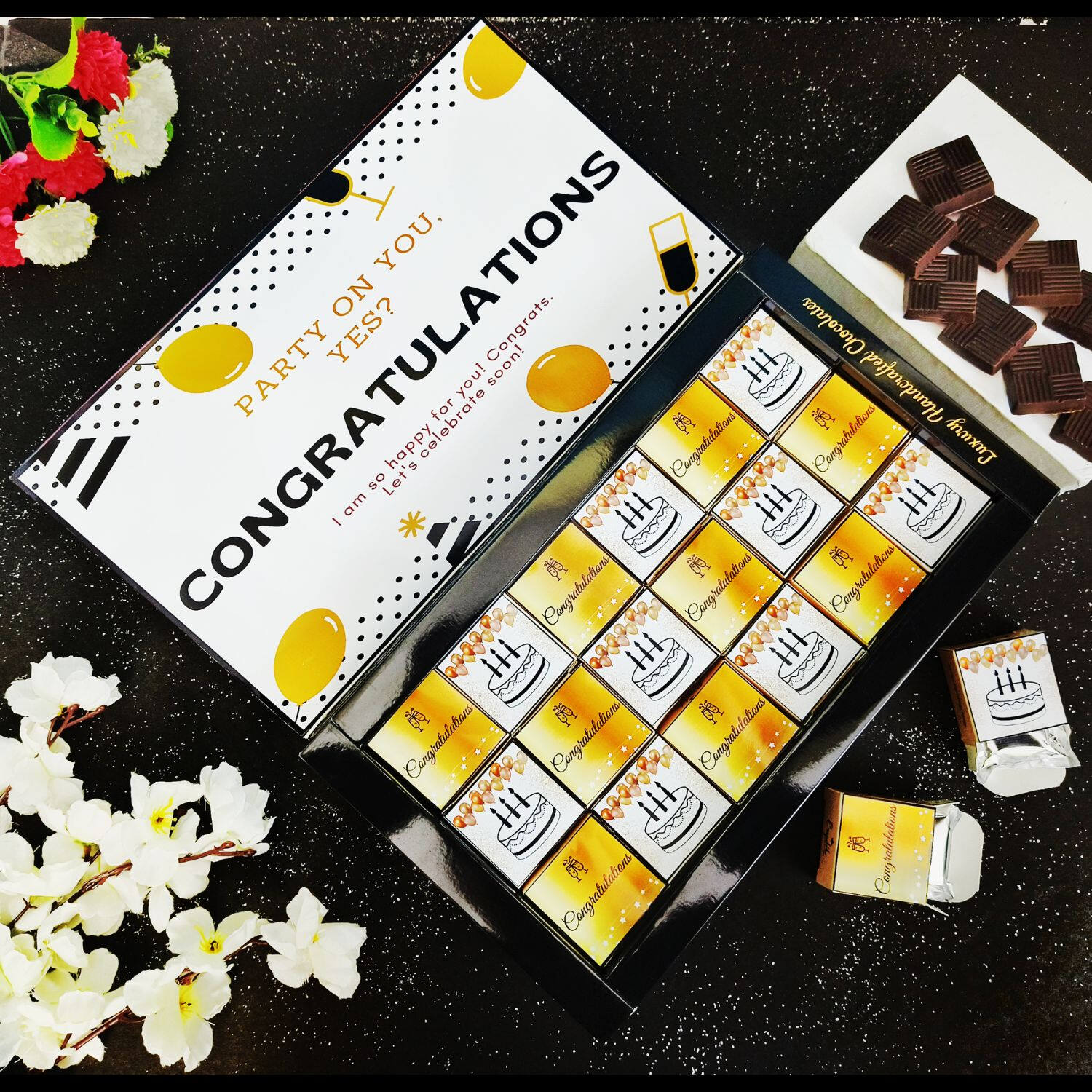 Congratulations Theme Chocolate Cake Gift Box |