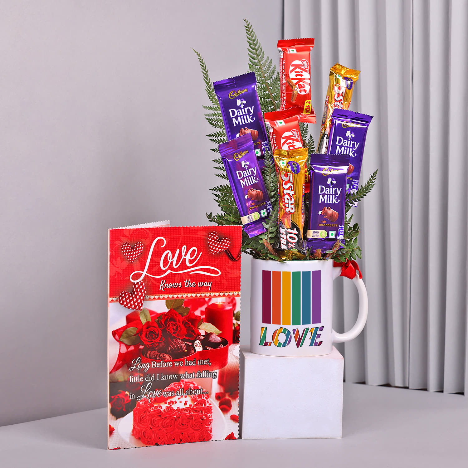 Personalised Gift of Chocolates Mug with Greeting Card |