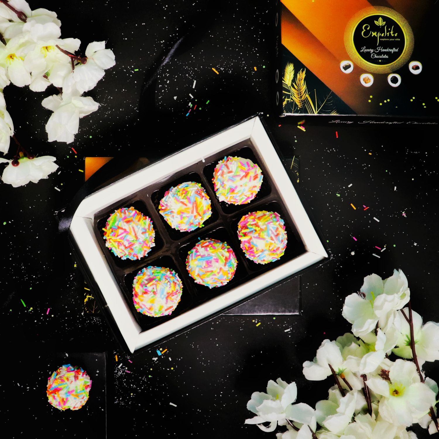 Colorful Truffle Chocolates with Coconut Fillings |