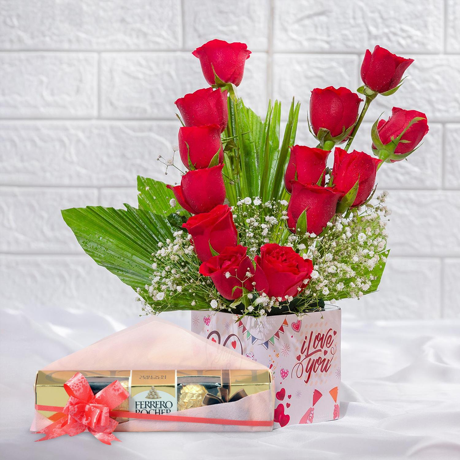 Beautifully Crafted Red Roses Box |