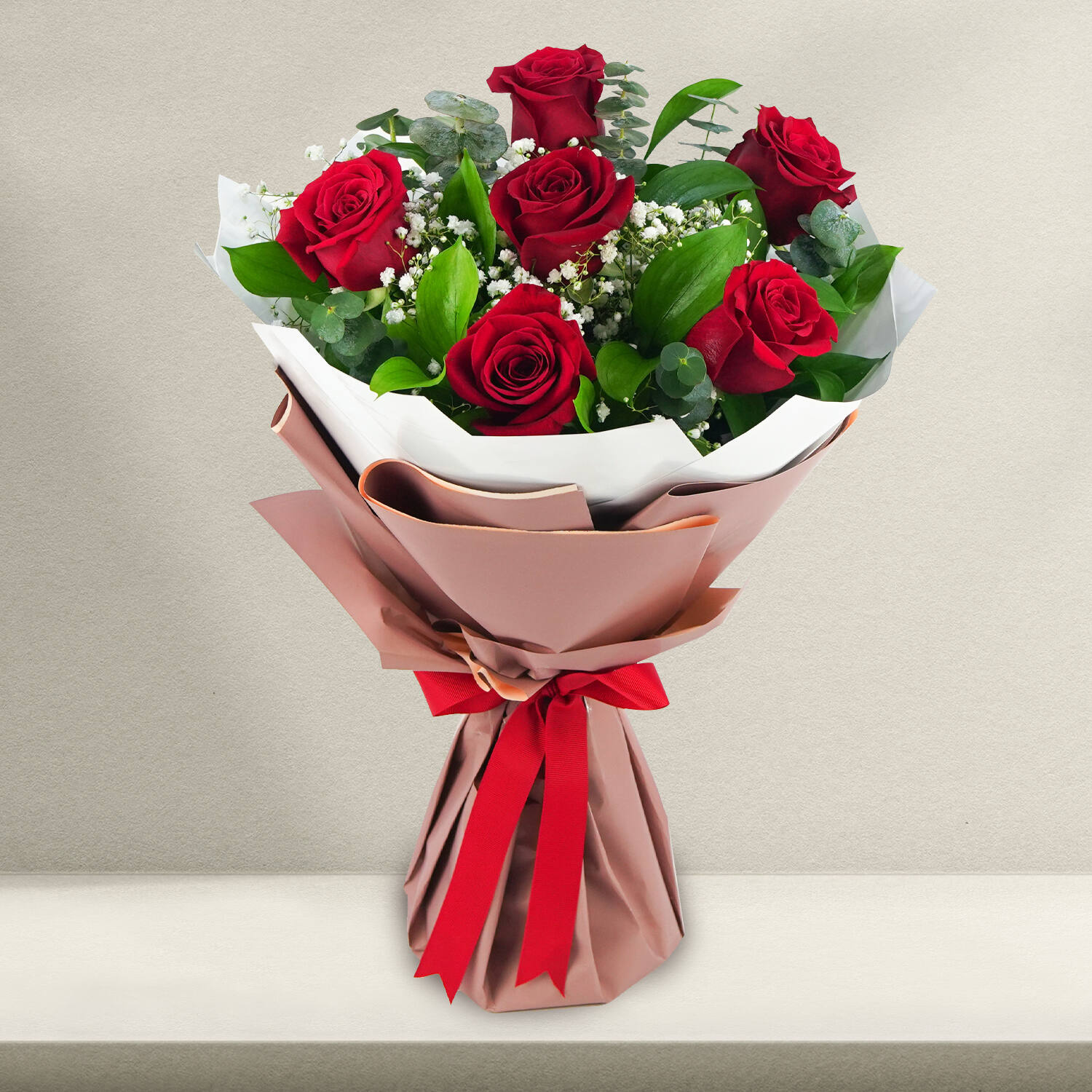 Charming 6 Red Roses |
