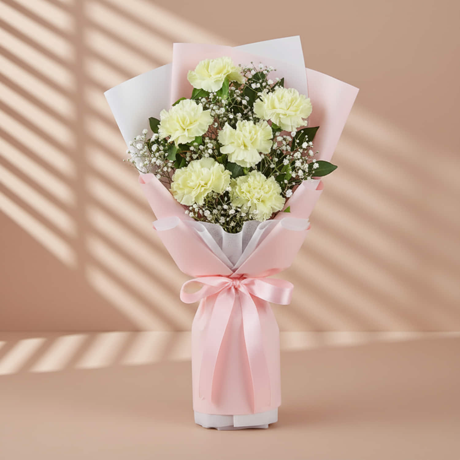 6 White Carnations Bouquet |