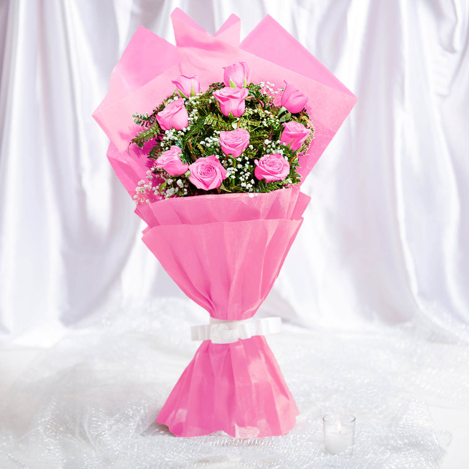 10 Pink Roses Bouquet |