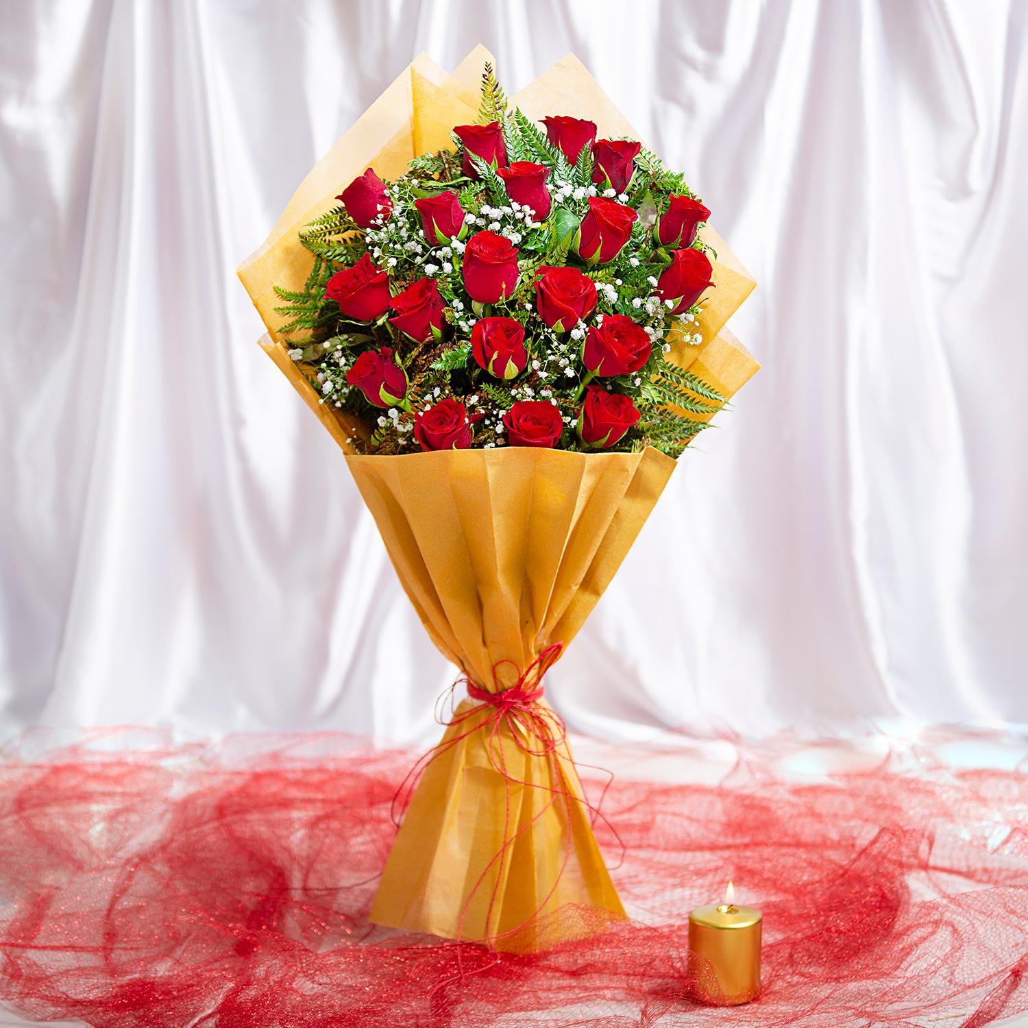 Vivid Aureate Roses Bouquet |
