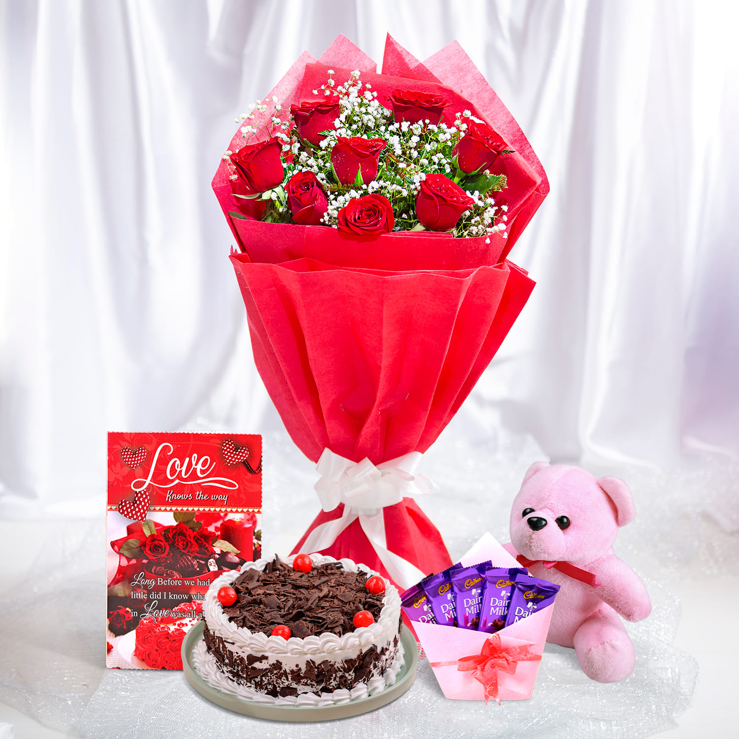 Red Roses with Love Surprise |
