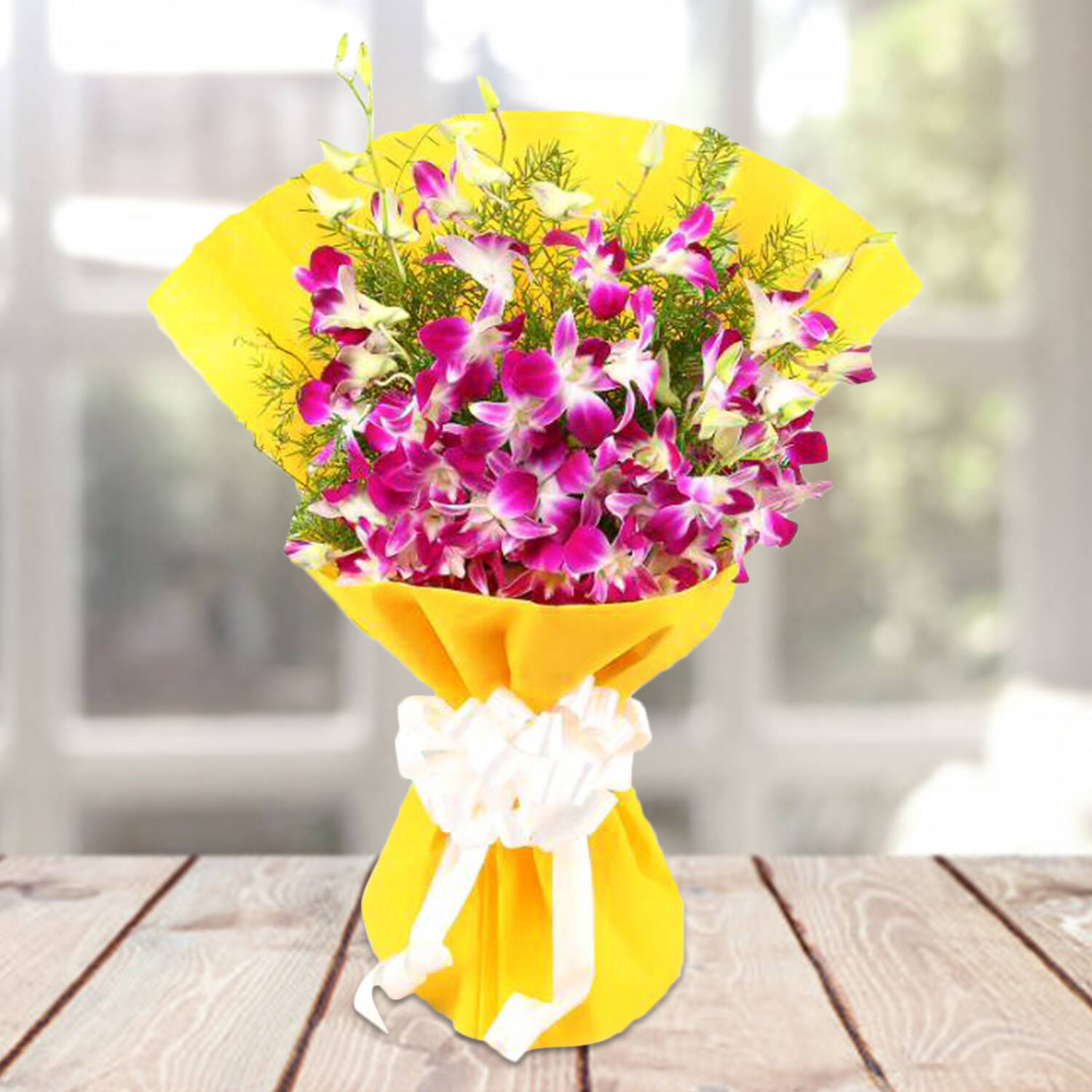 Orchids Beauty In Yellow Bright Wrapping |