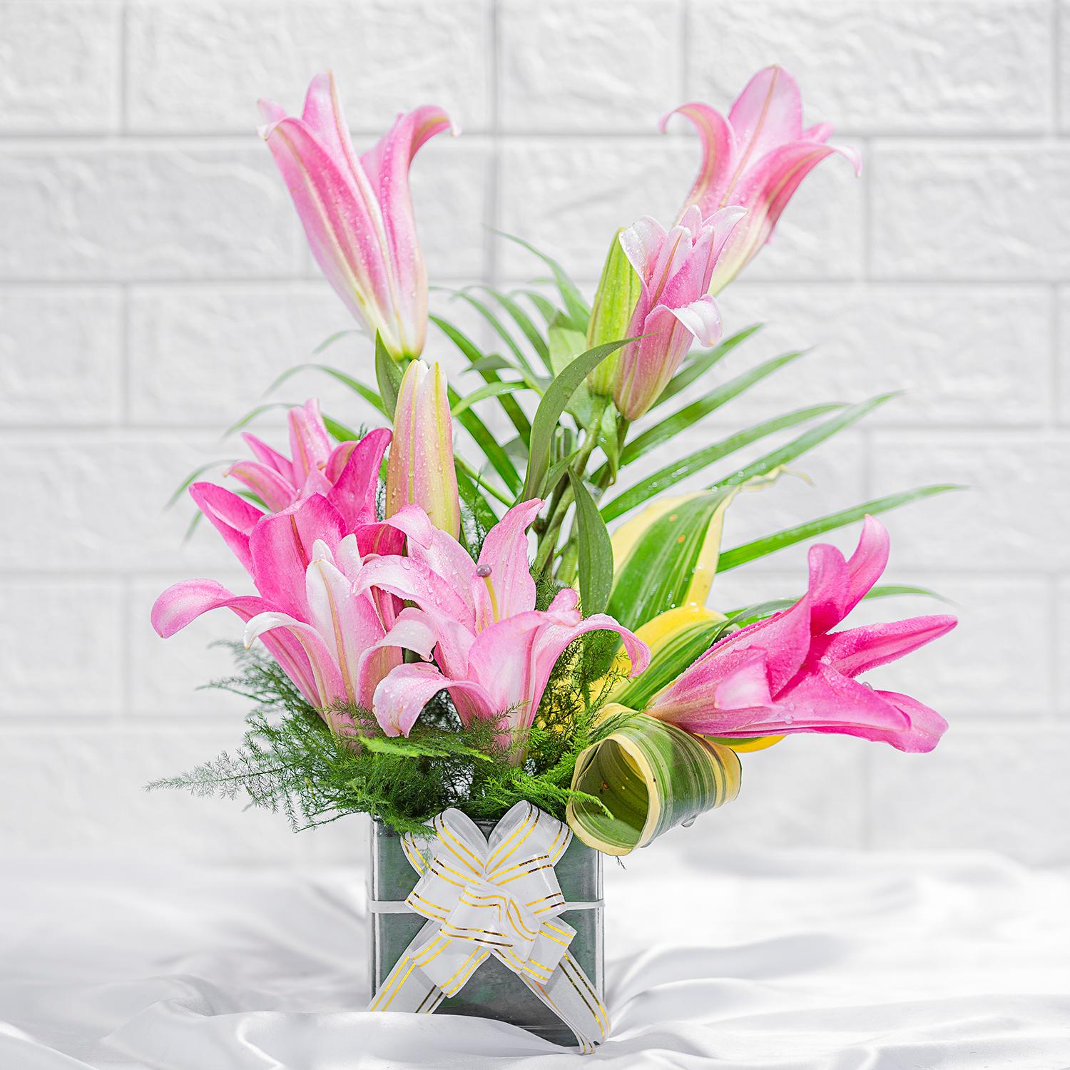 Majestic Floral In Square Vase |