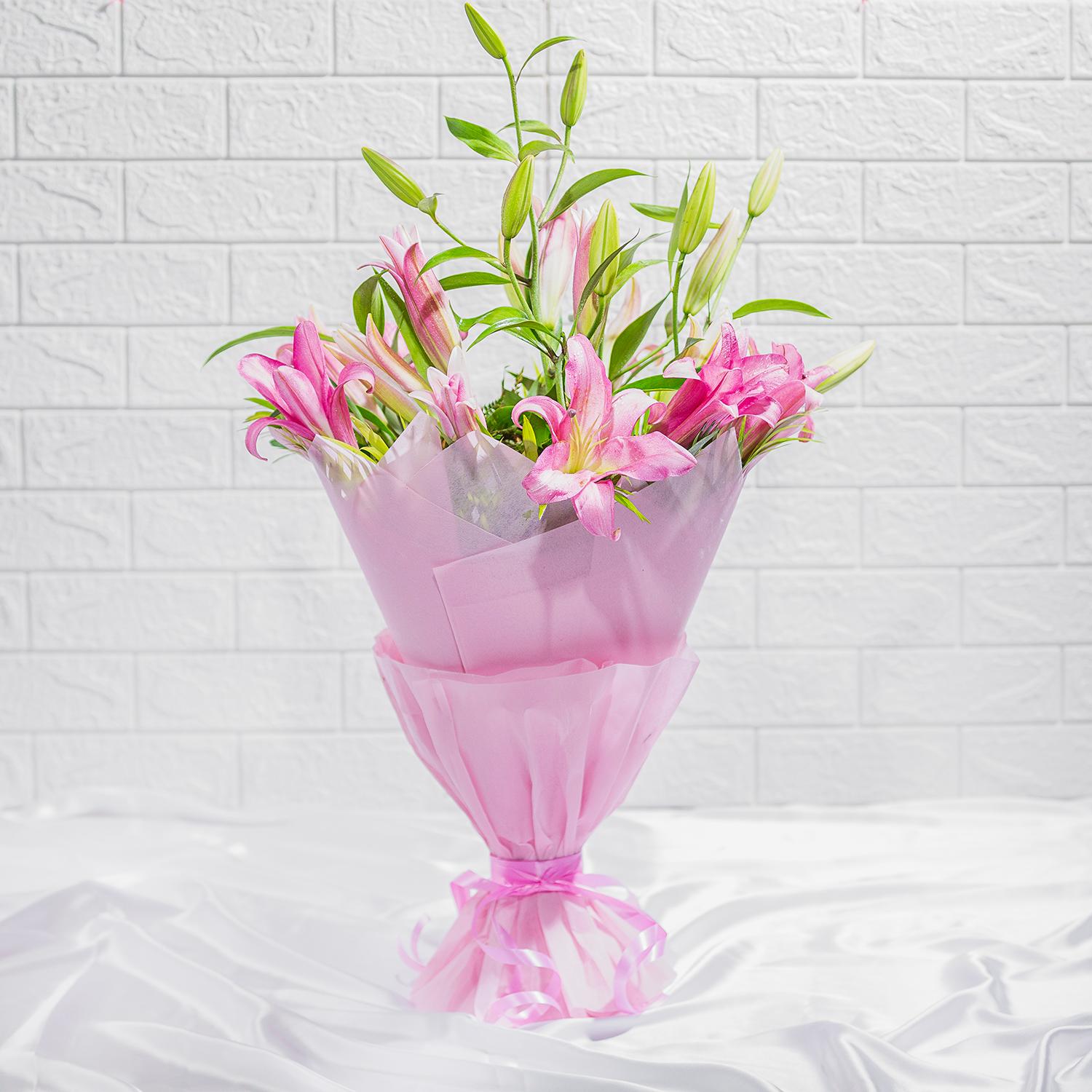 Alluring Oriental  Pink Lily Bouquet |