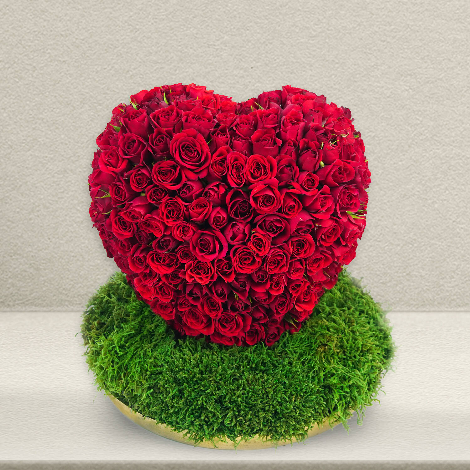 Romantic Red Heart Roses Arrangement |
