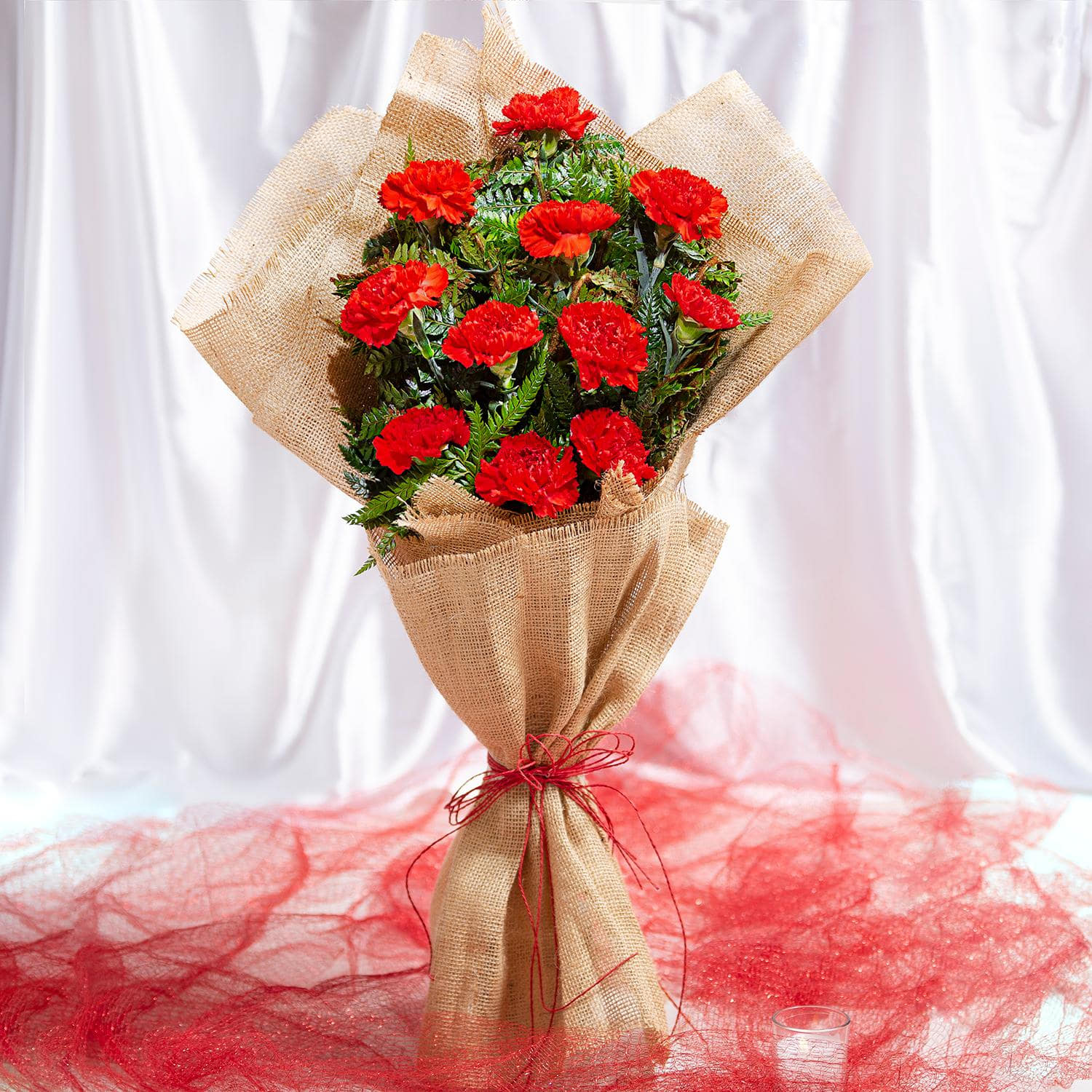 Celestial Carnations Jute Bouquet |