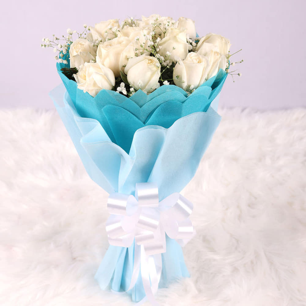 Serene White Roses Bouquet |