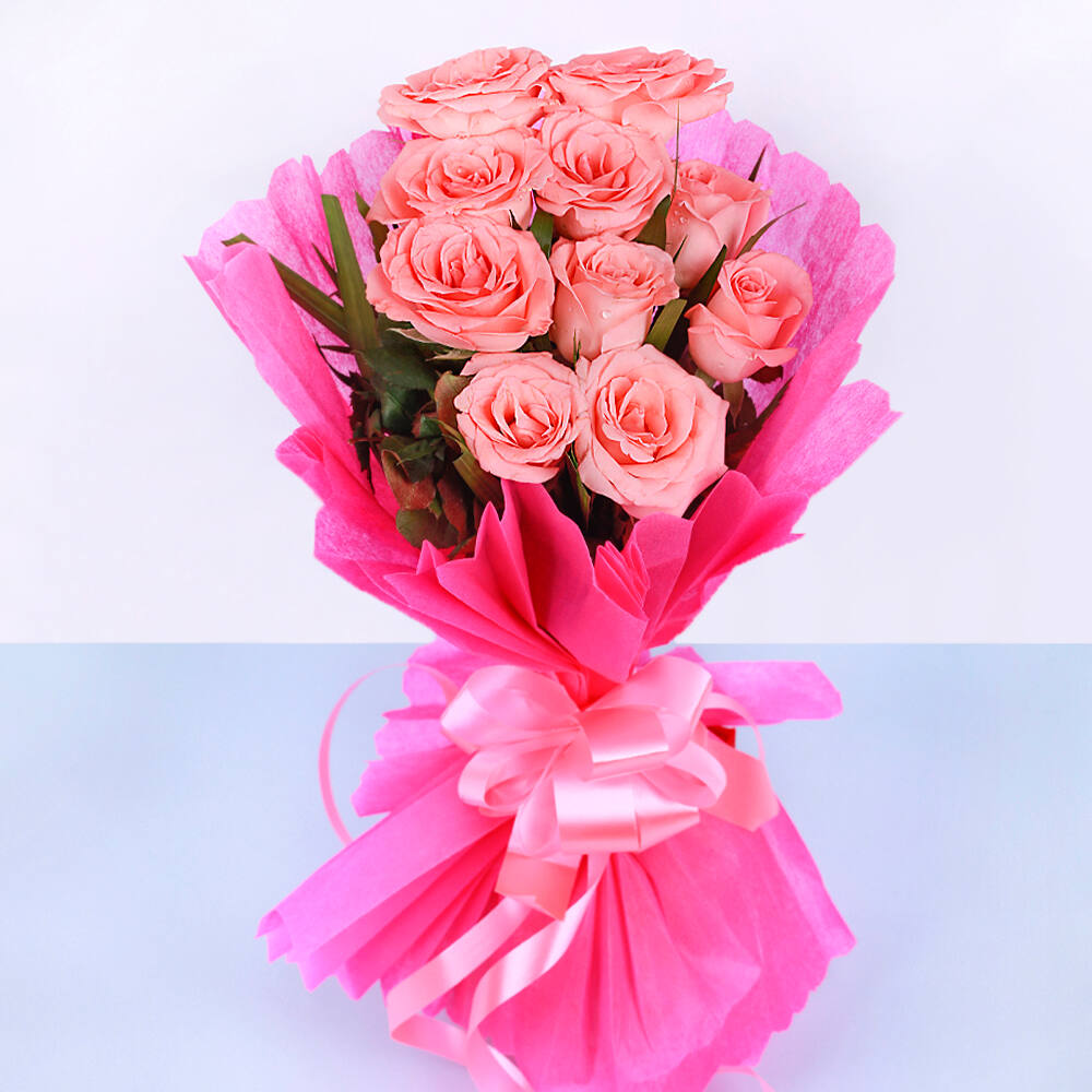 Pink Roses in Pink Packing |