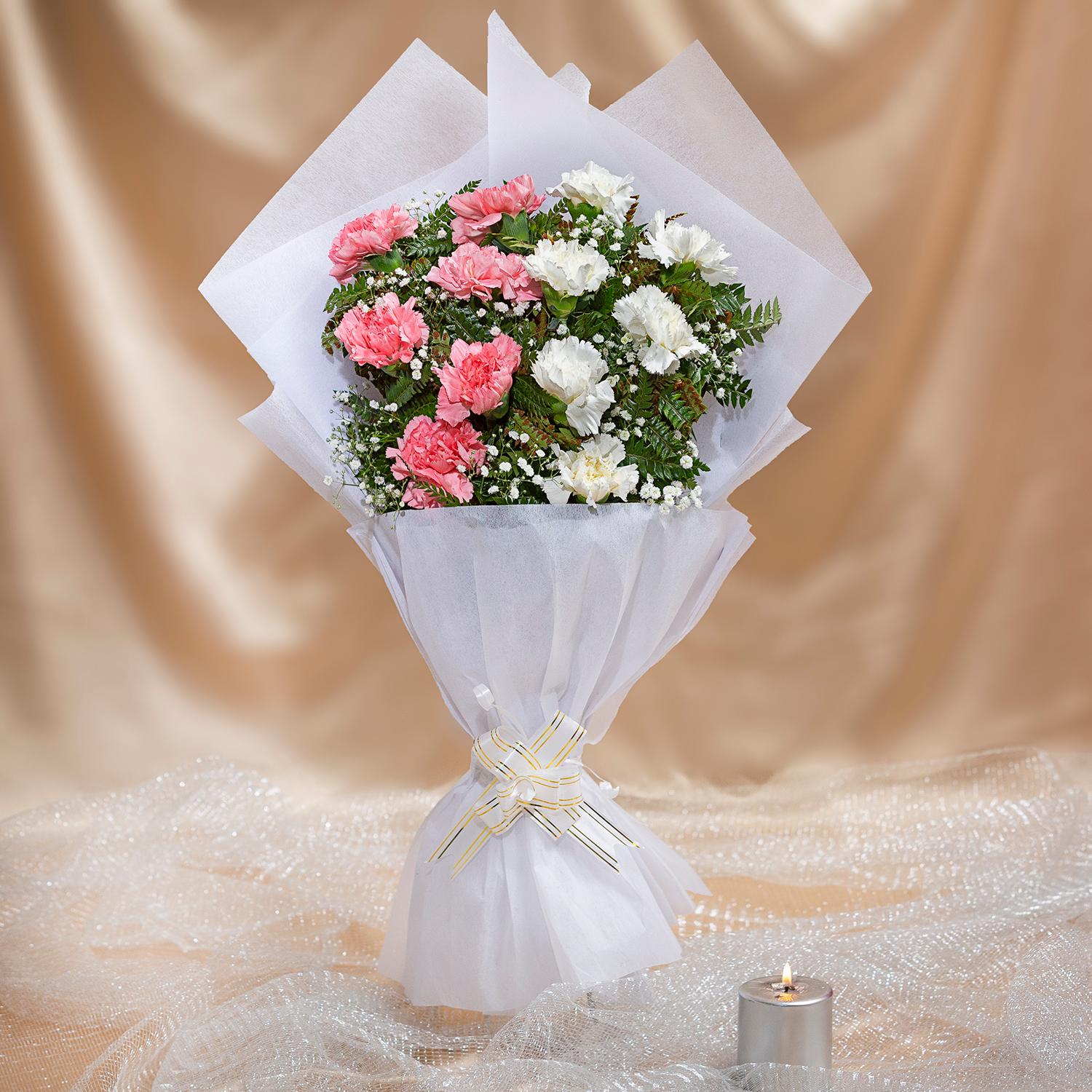 Pretty Pink And White Carnations |