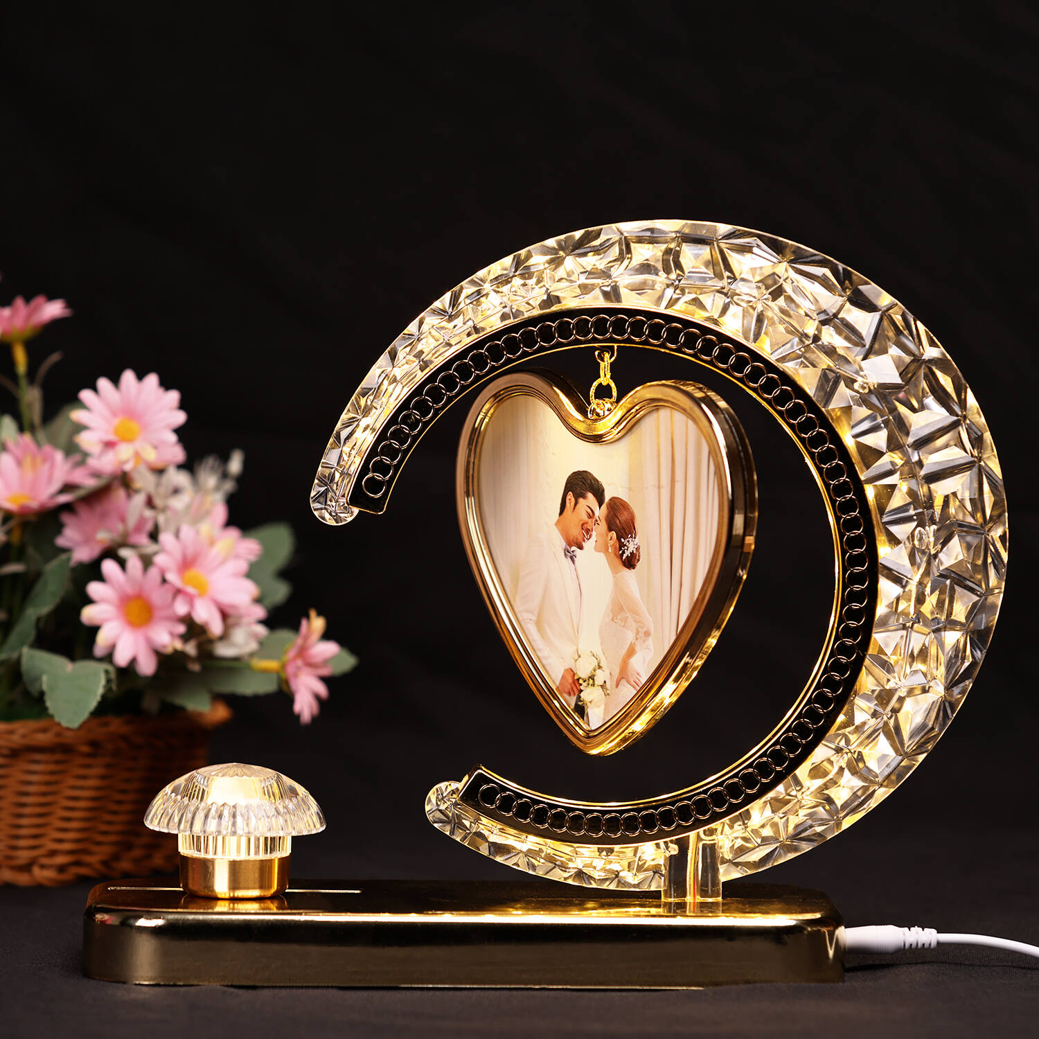 Personalised Crystal Moon Photo Lamp |