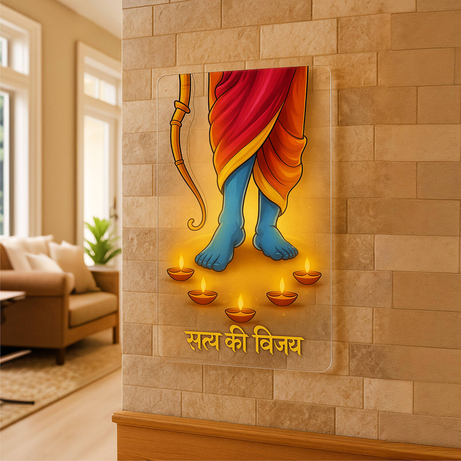 Shri Ram Wall Frame with Acrylic Uv Print |