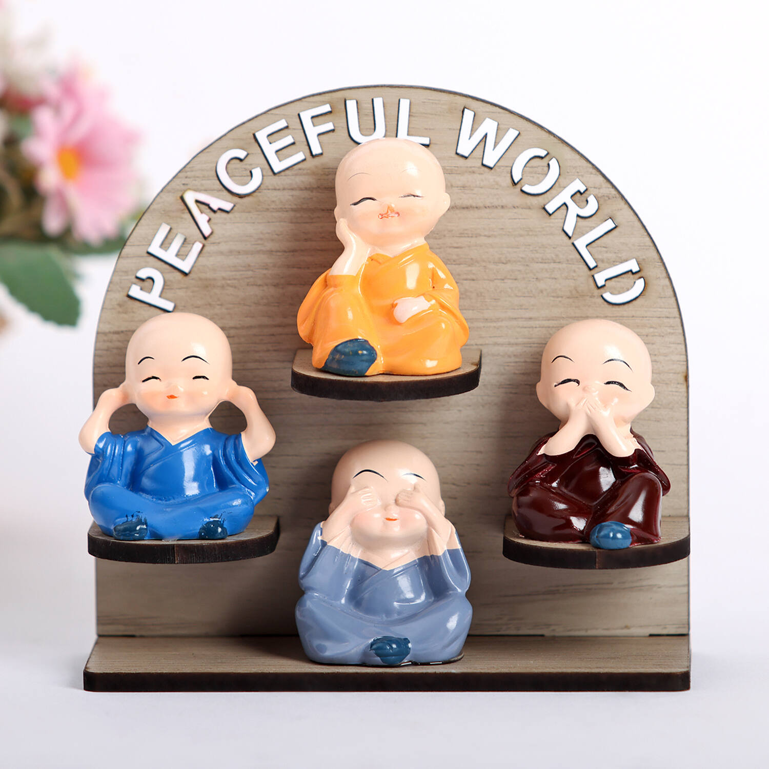 Peaceful Buddha Monk Fugurines Valentine Gift |