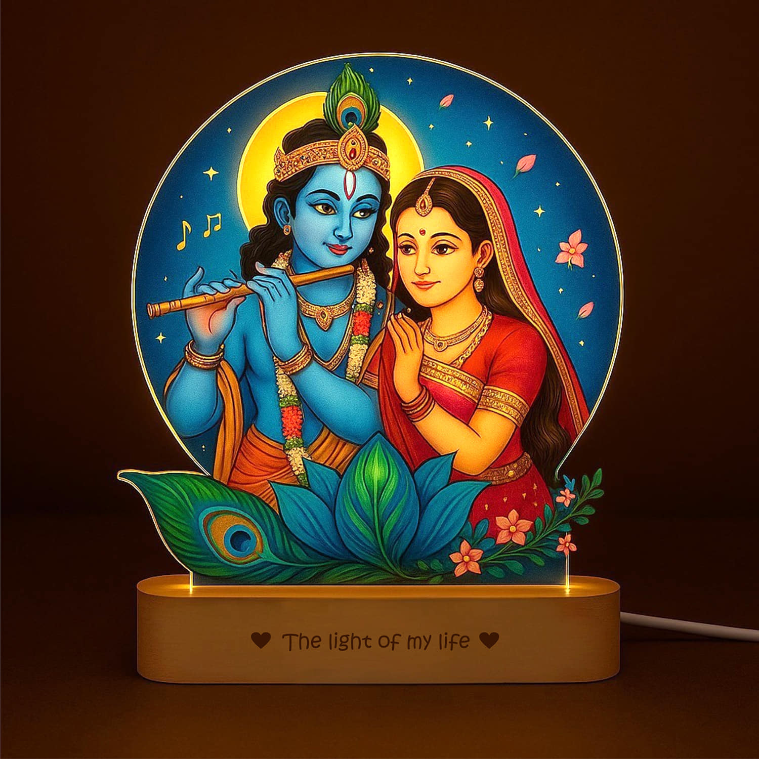 Radha Krishna Led Lamp with Uv Printed Acrylic |