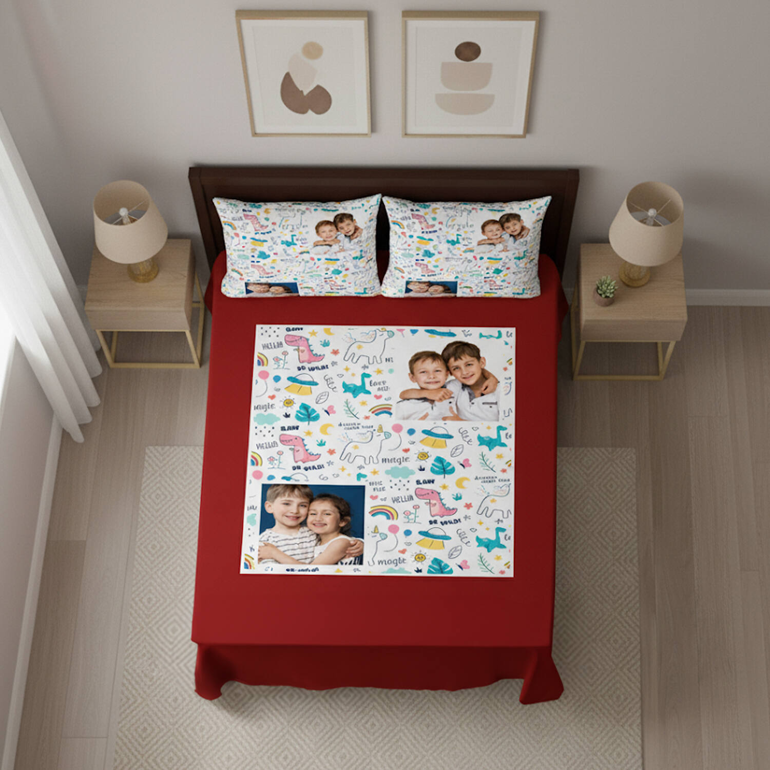 Customized Kids Photo Bedsheet Gift Set |