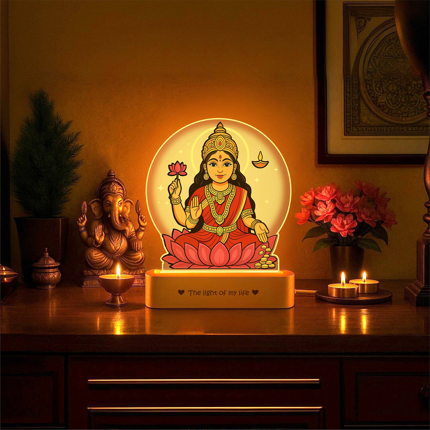 Lakshmi Led Lamp with Uv Printed Acrylic |