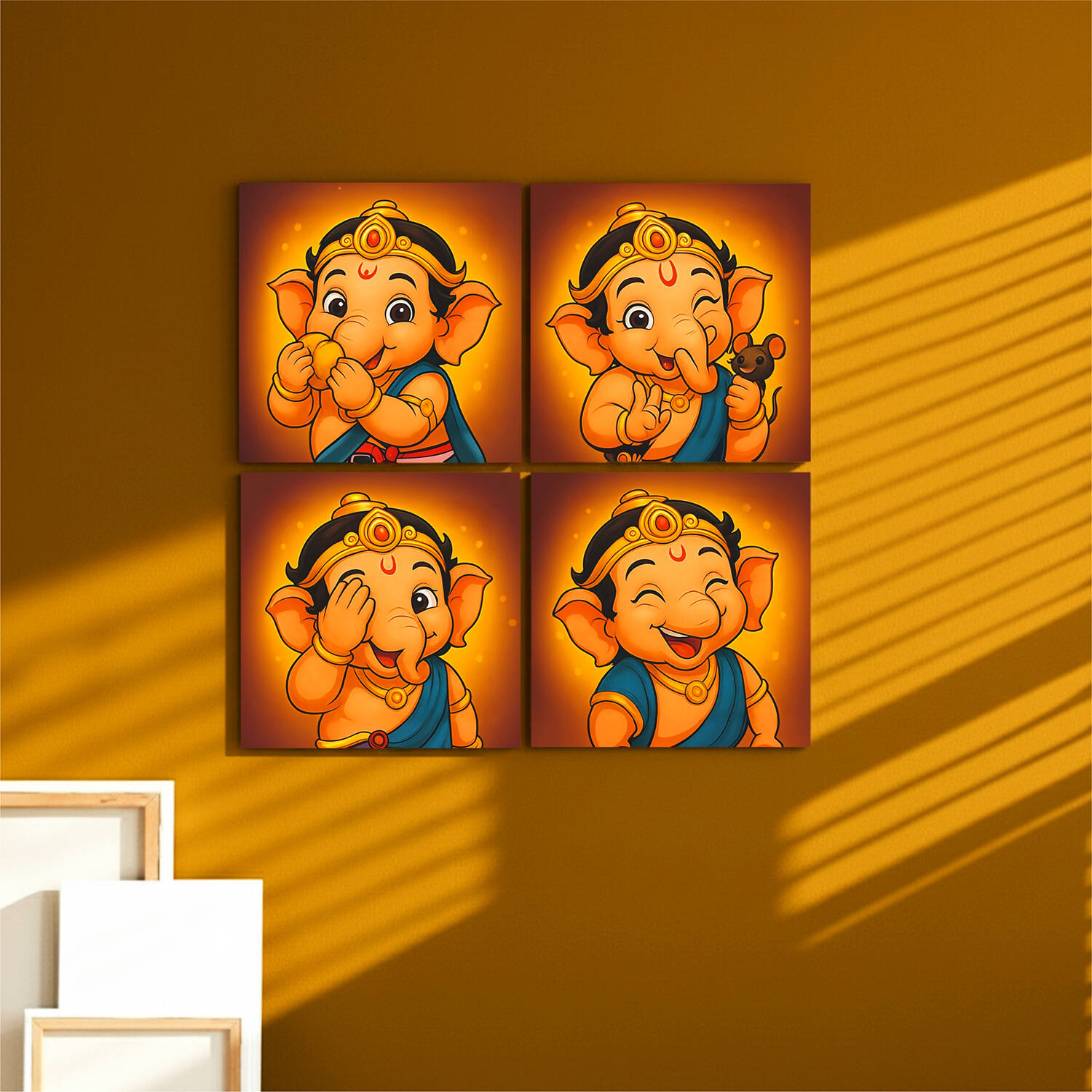 Bal Ganesha Wall Frame Set Of 4 |