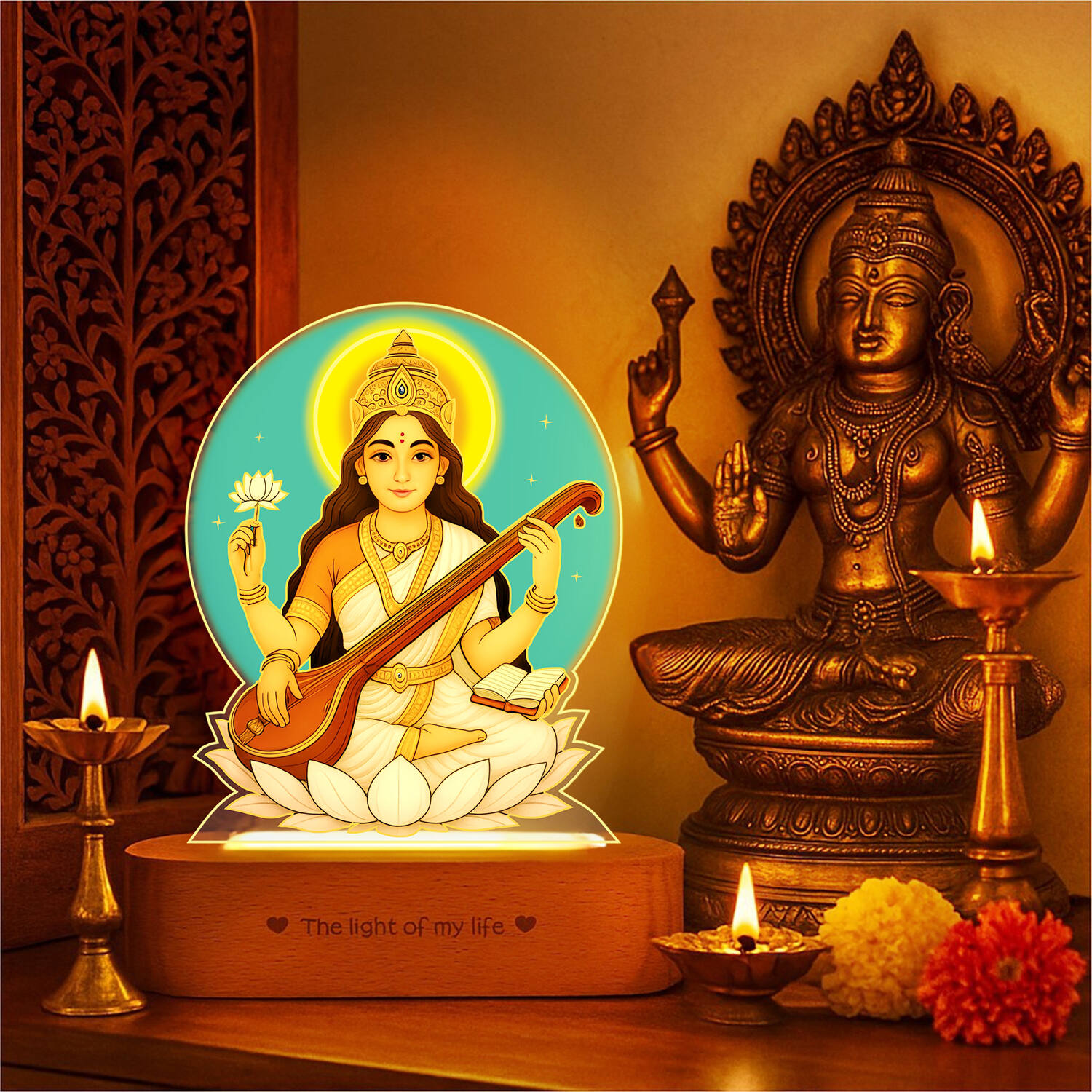 Saraswati Led Lamp with Uv Printed Acrylic |