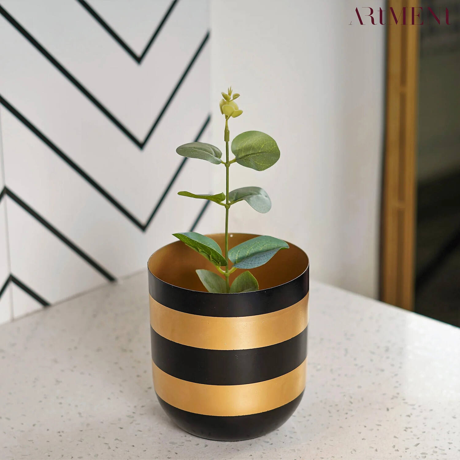 Opulent Life Handcrafted Metal Pot |