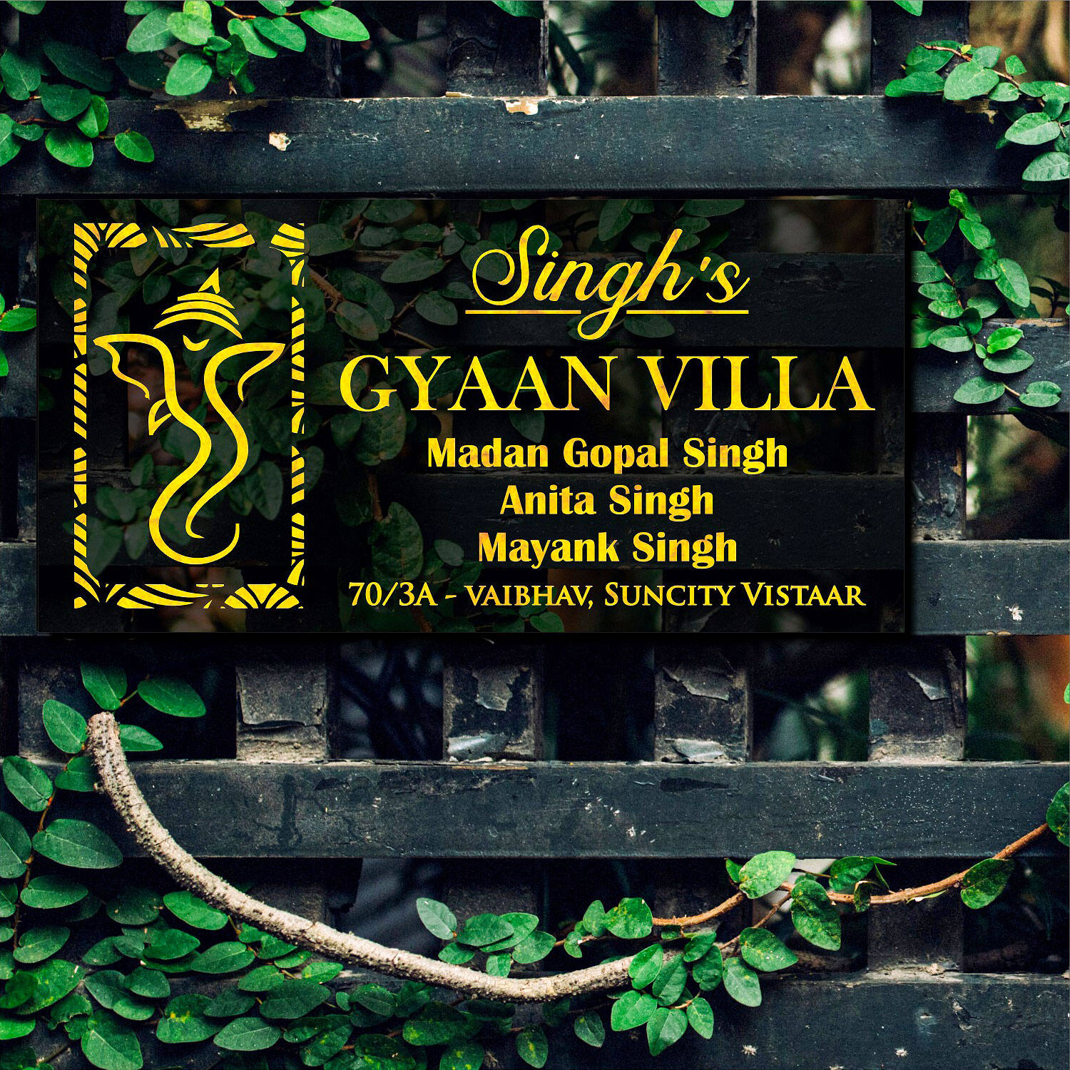 Glorious Ganesha Led Name Plate |
