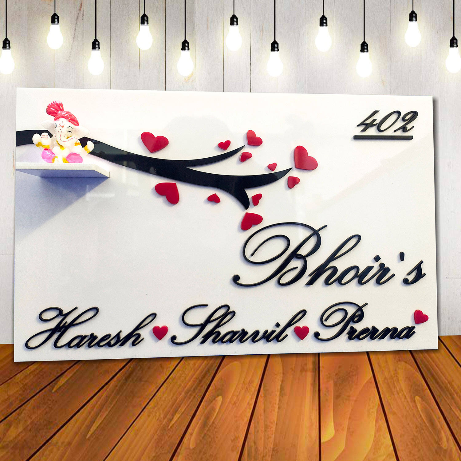 Ganesha Bless Name Plate |