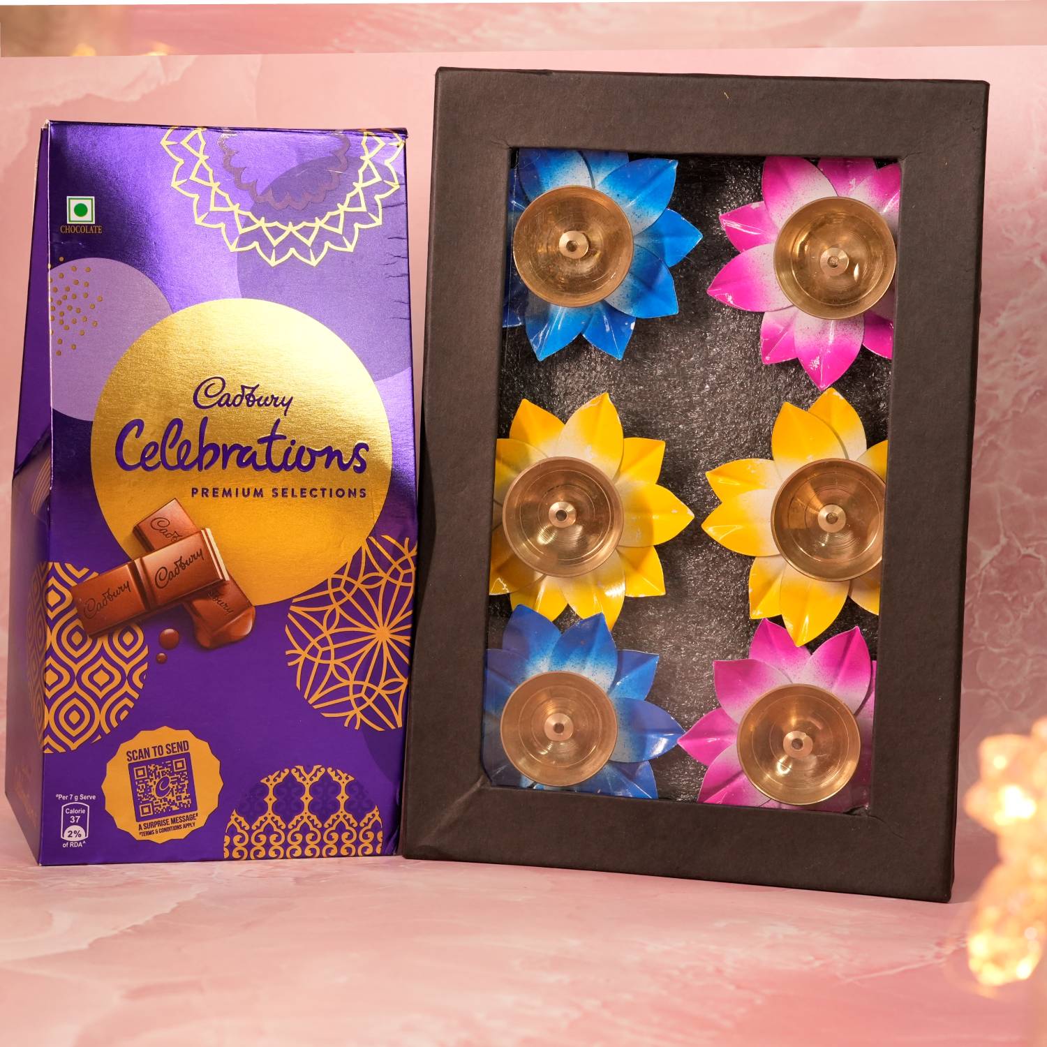 Diwali Diyas and Choco Delights Gift Pack |