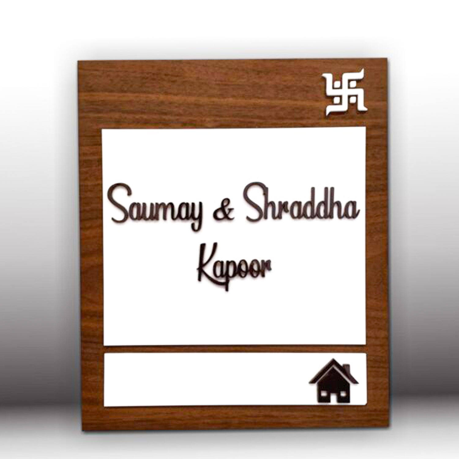 Swastika Wooden Name Plate |