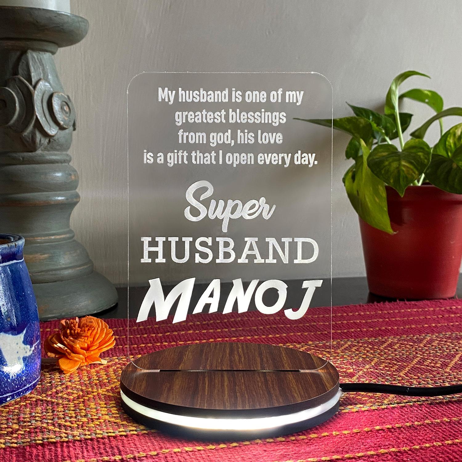 Glorious Engraved Personalised Acrylic Lamp |
