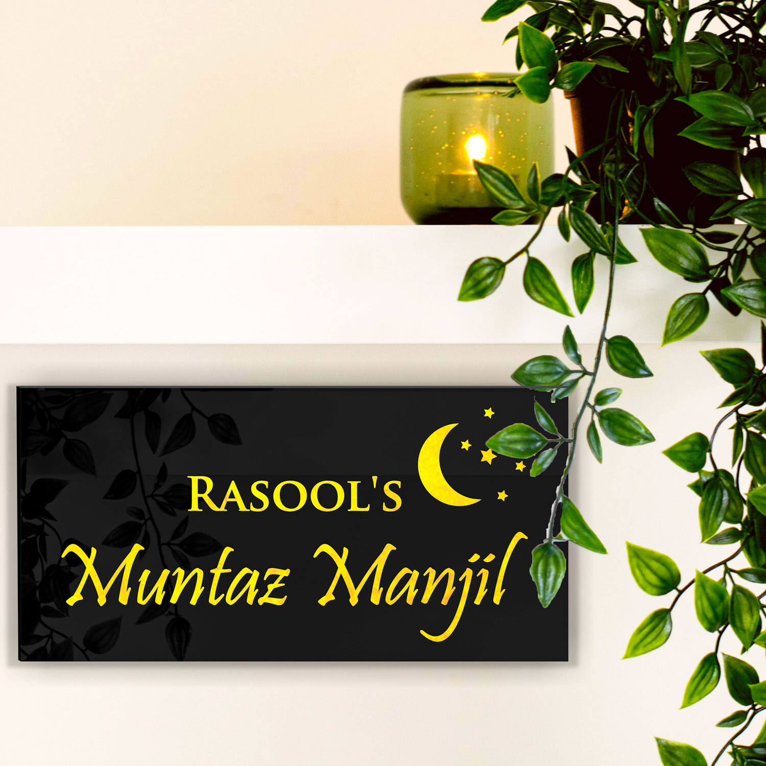 Moon With Stars Led Name Plate |