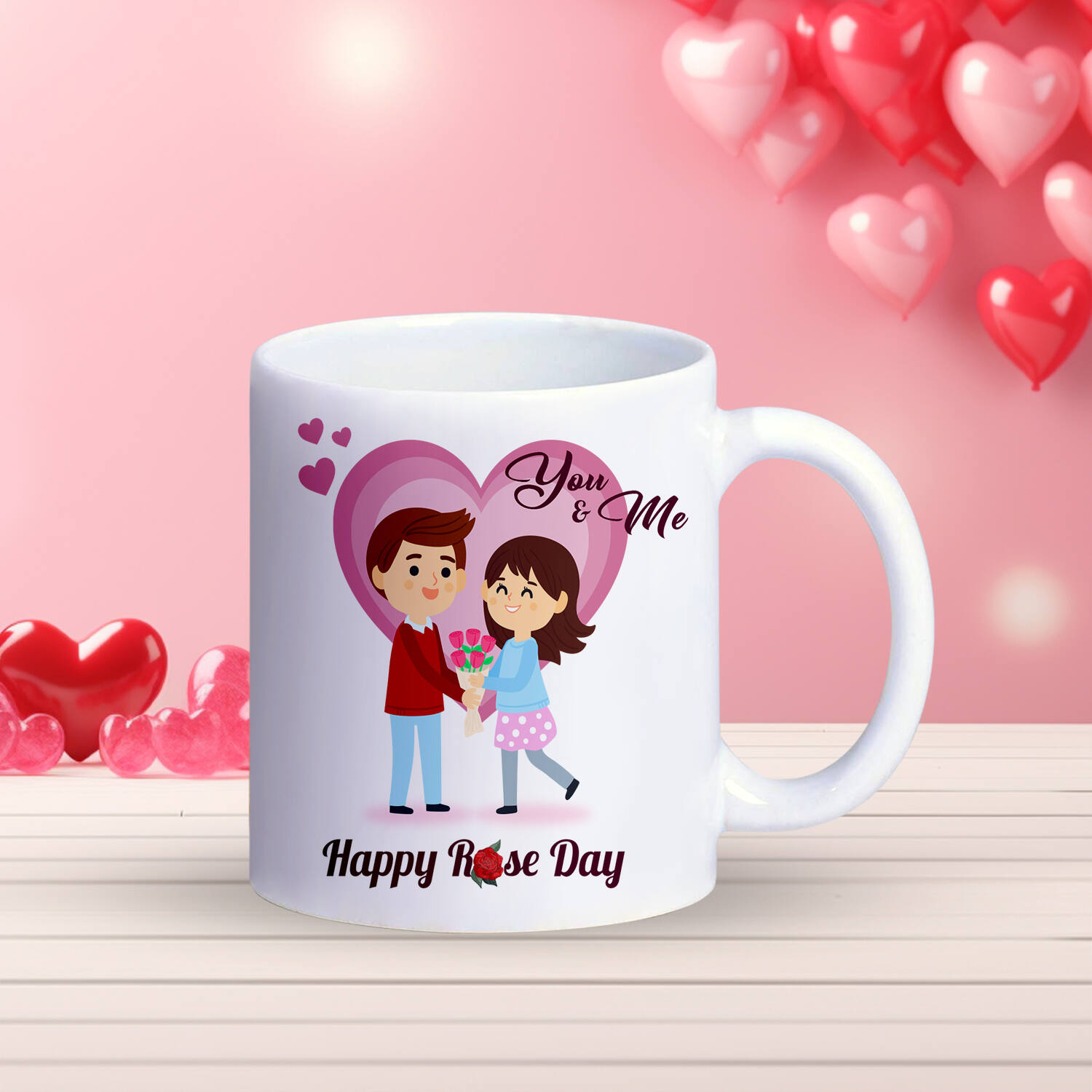 You and Me Rose Day Mug |