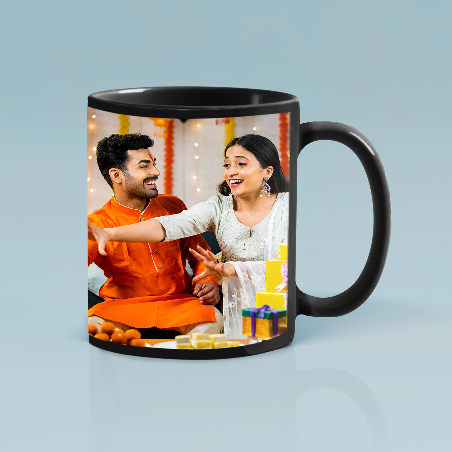 Personalized Diwali Black Mug |