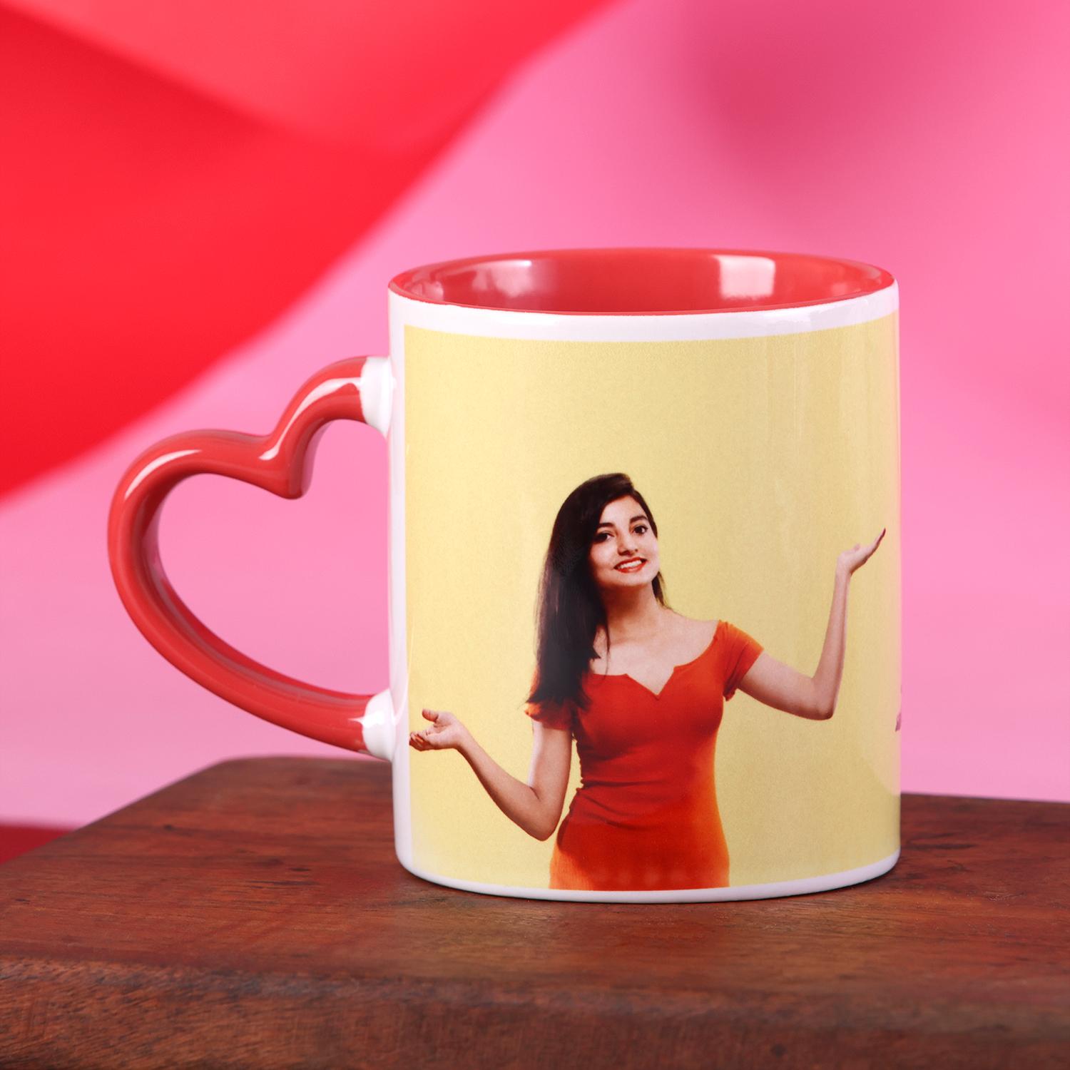 Attractive Personalized Heart Handle Mug |